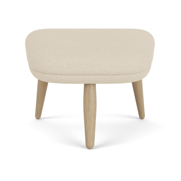 ODA Beige Footrest with Oak Base
