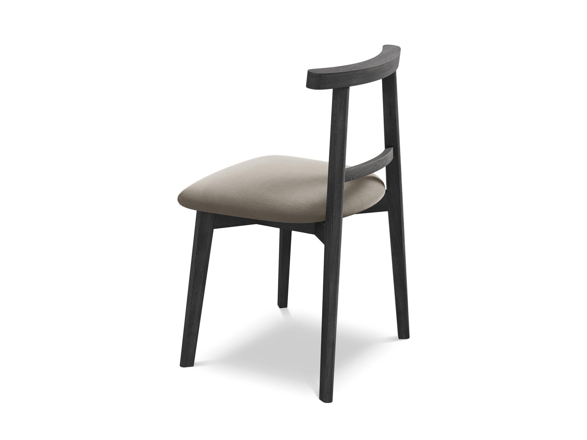 Velvet chair OHELO taupe with black beech base