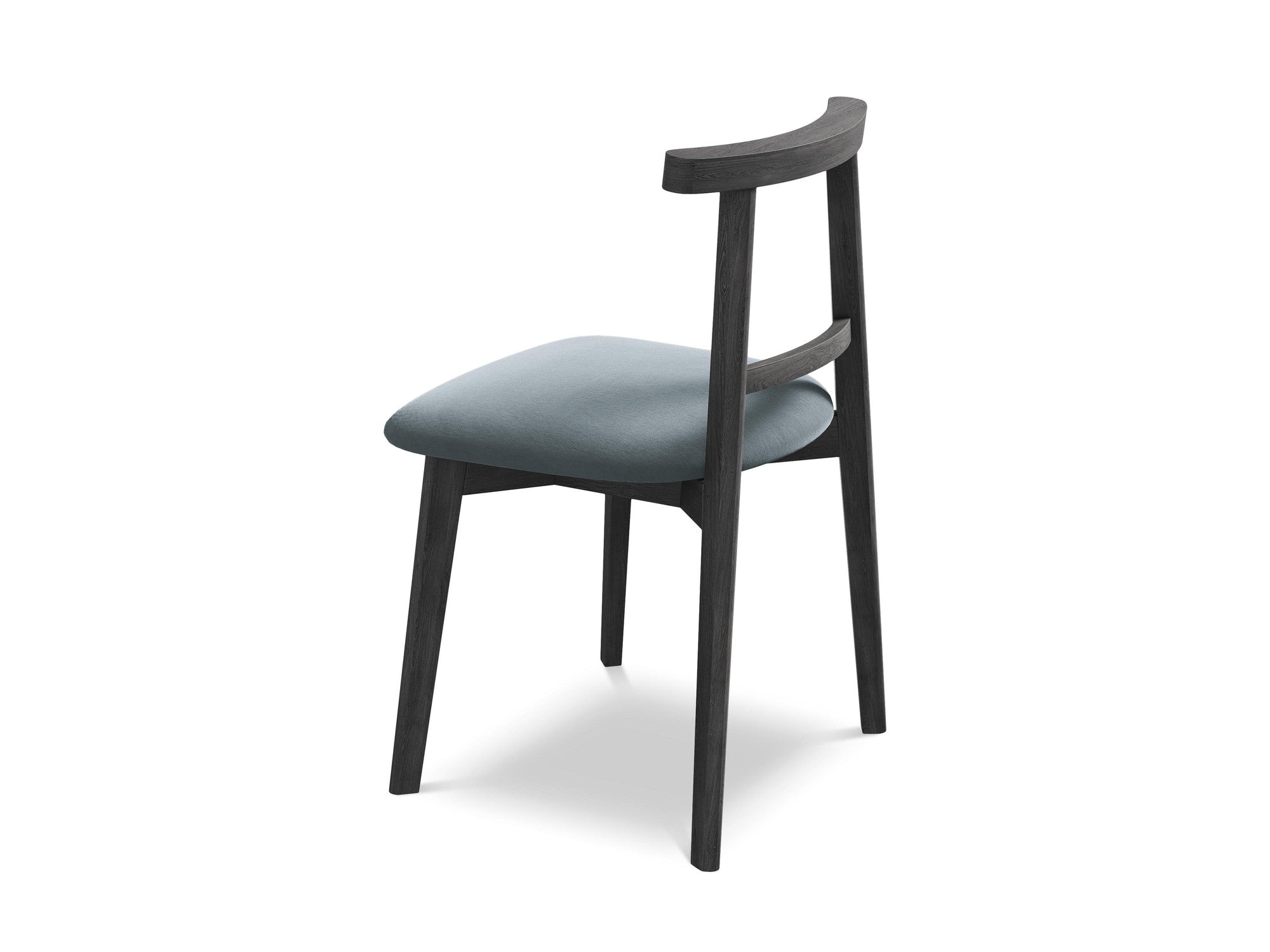 Velvet Chair OHELO Light Blue with Black Beech Base