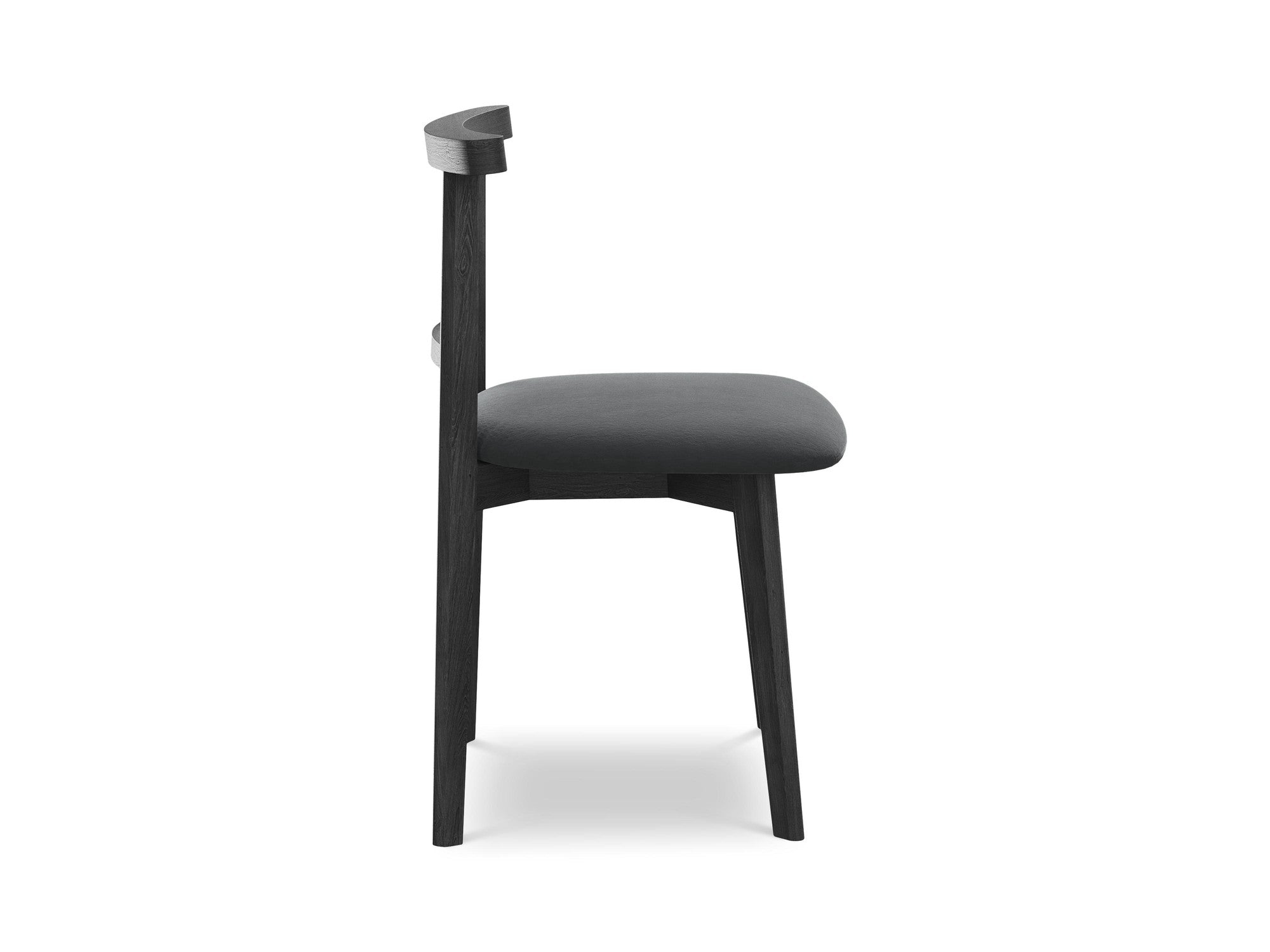 Velvet Chair OHELO Steel Gray with Black Beech Base