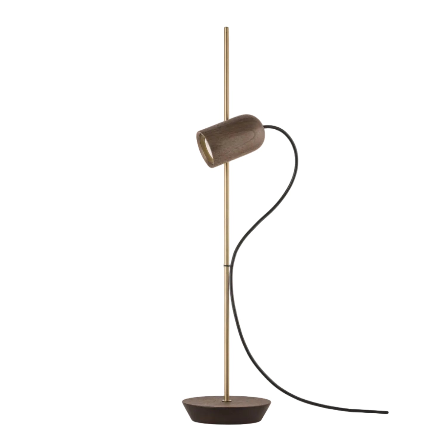 ONFA Table Lamp Walnut Wood with Brass Finish