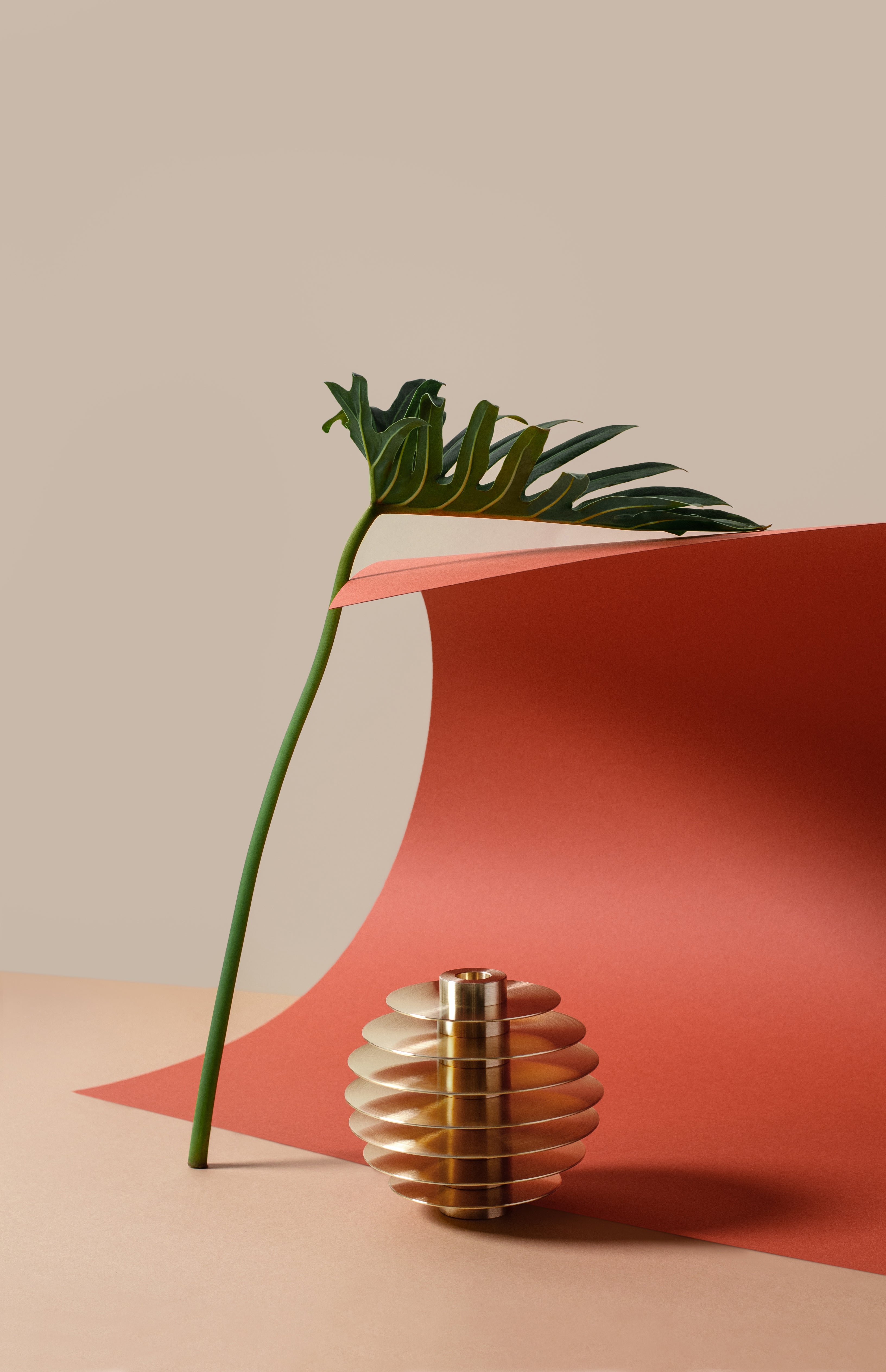 Set von ORB Kerzenhaltern aus Messing