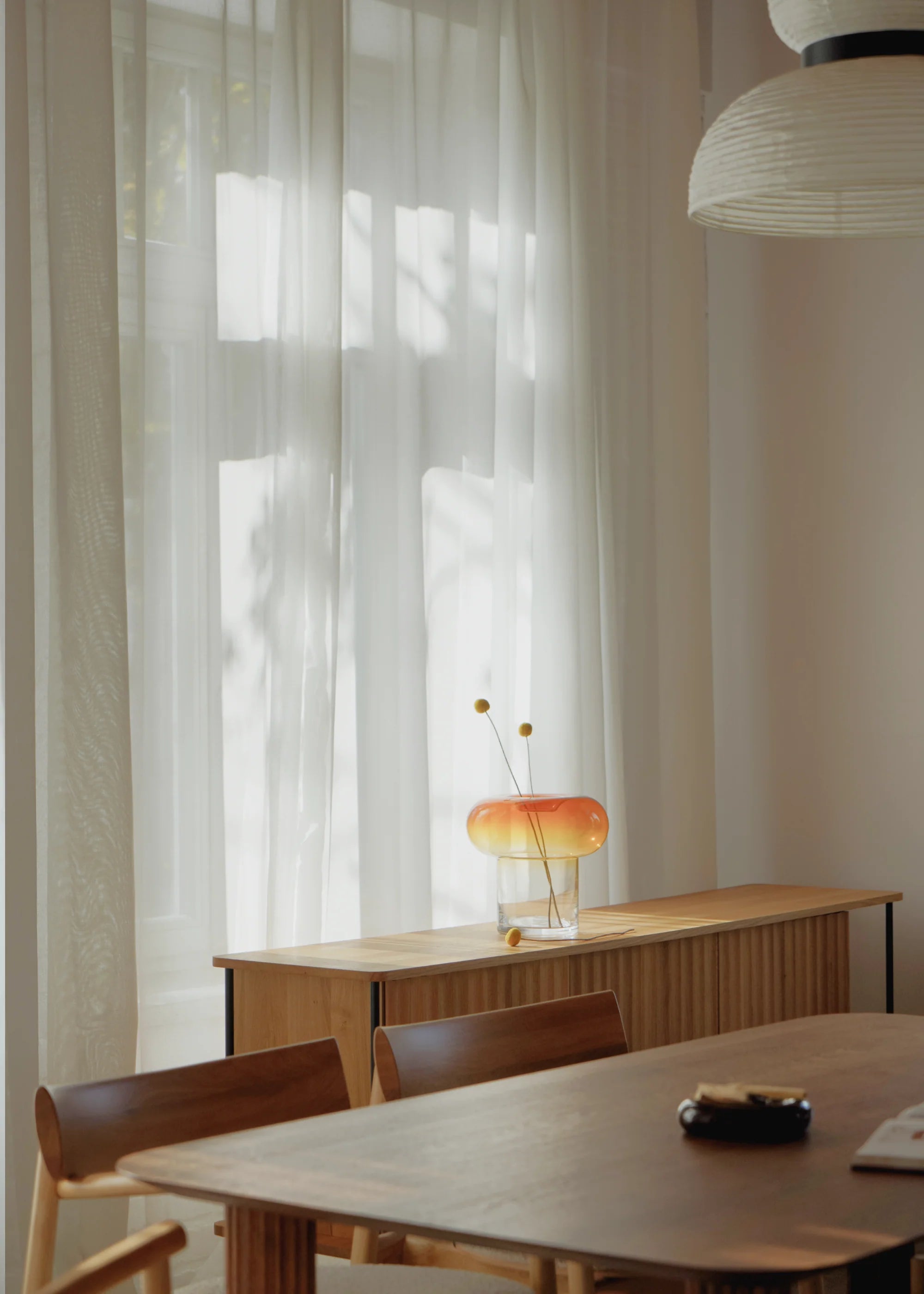 Vaas ORIO oranje mondgeblazen glas