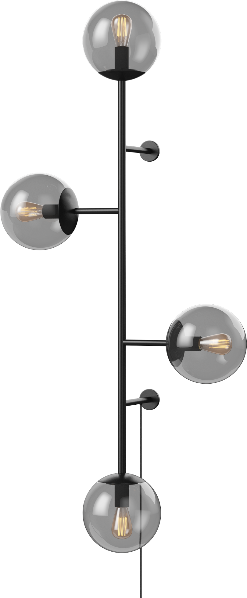 Schwarze vierpunktige ORB Wandleuchte