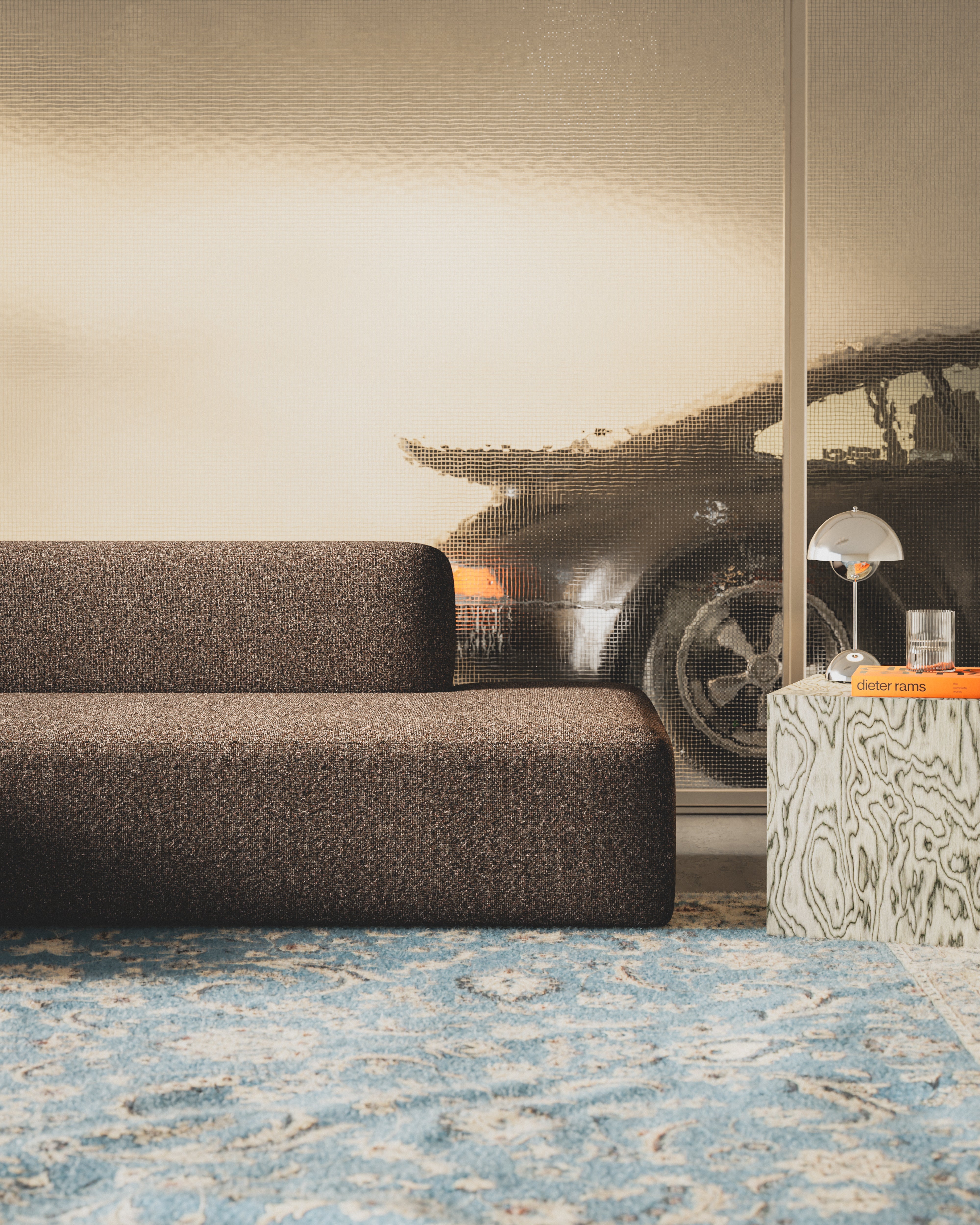 Open linkse modulaire hoekbank UMI bruin