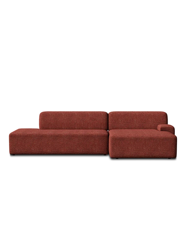 UMI Modular Sofa - Right-Arm Chaise in Chestnut Red