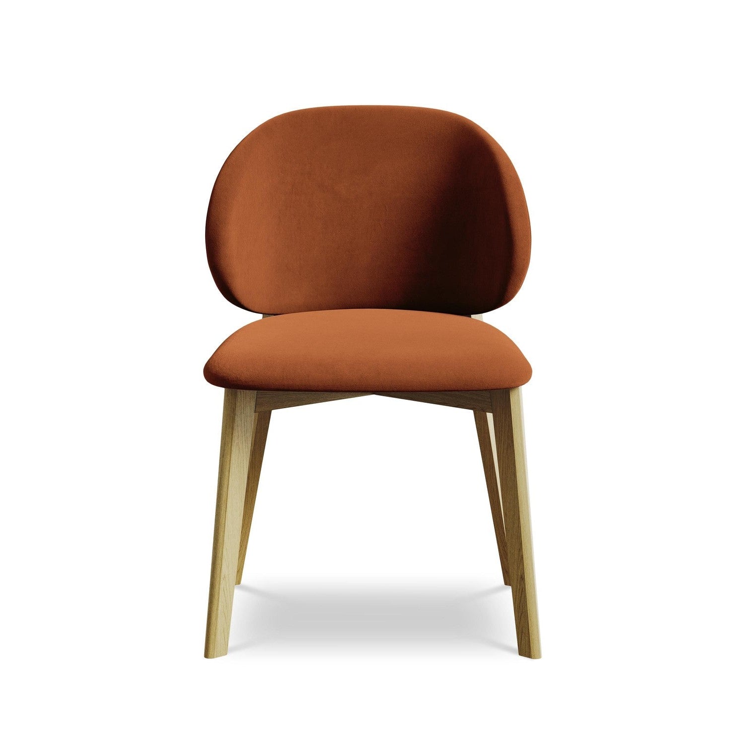 Velvet Chair PAHOA Terracotta with Beech Base