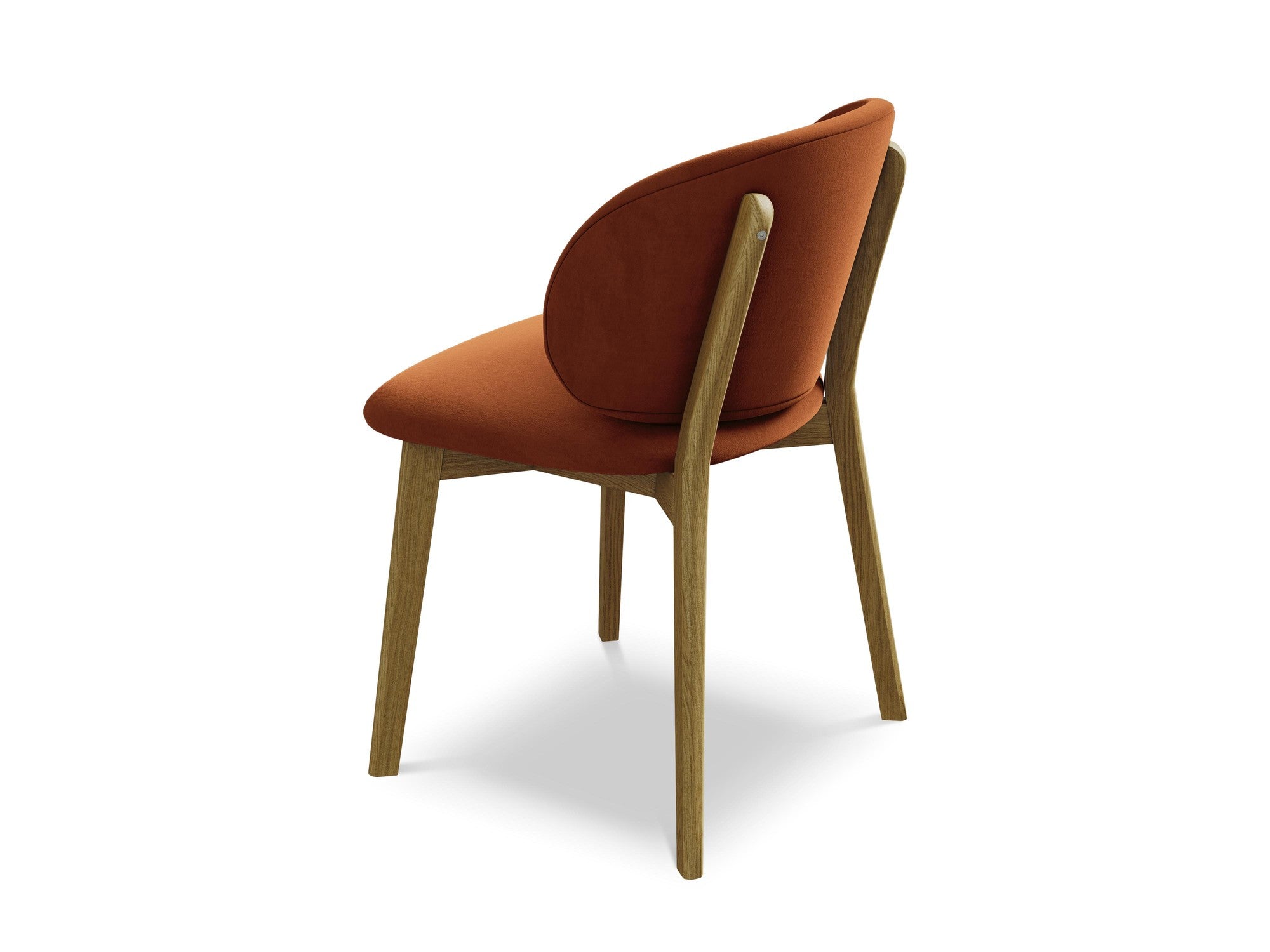 Velvet Chair PAHOA Terracotta with Beech Base