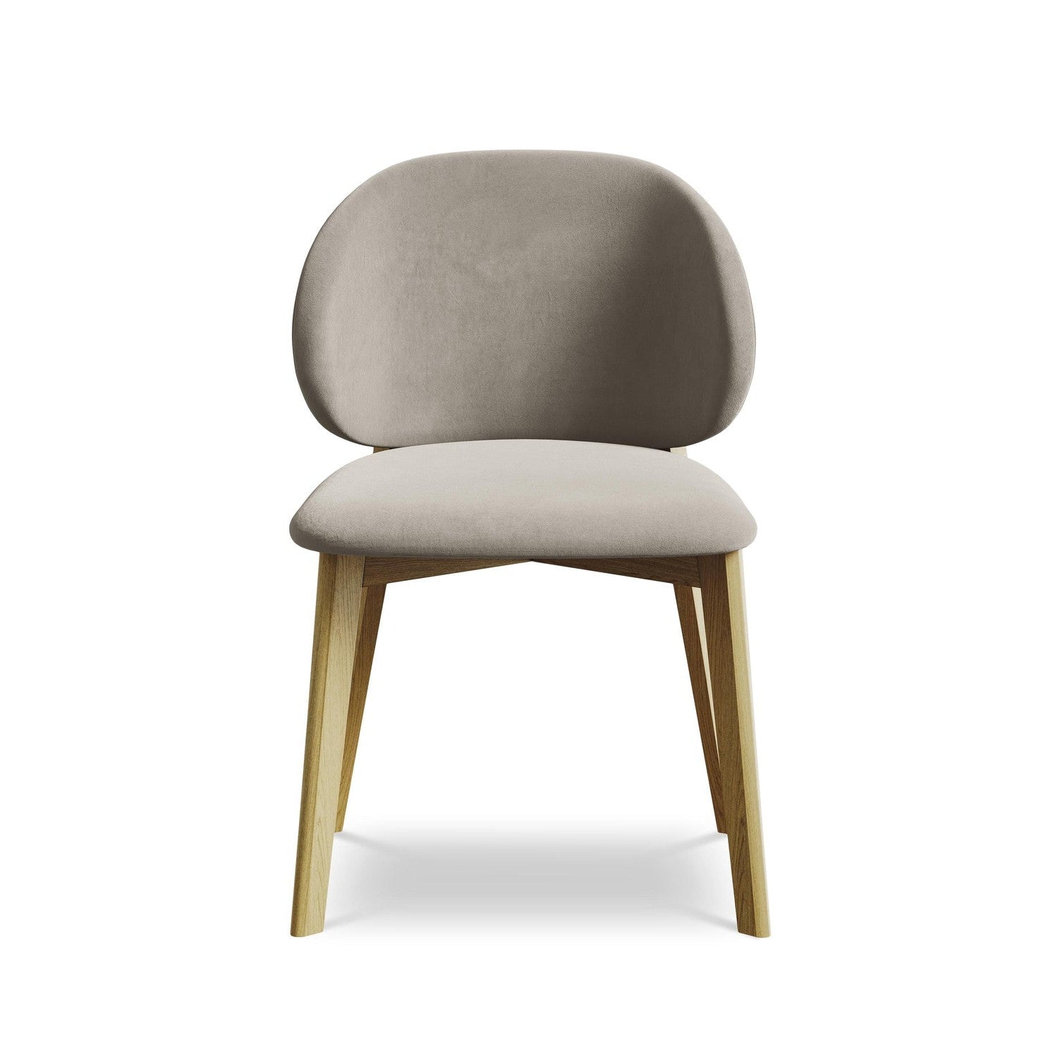 Velvet Chair PAHOA taupe with Beech Base