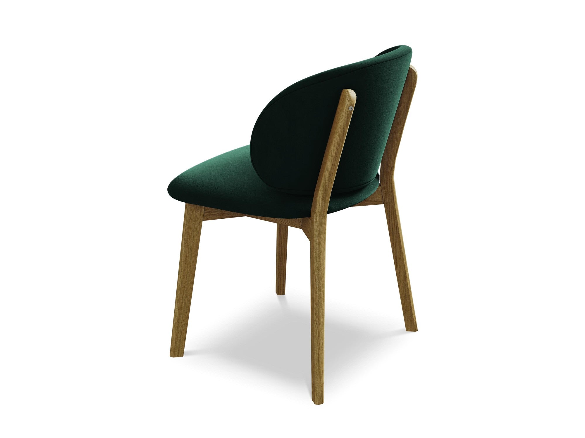 Velvet Chair PAHOA in Bottle Green with Beech Base
