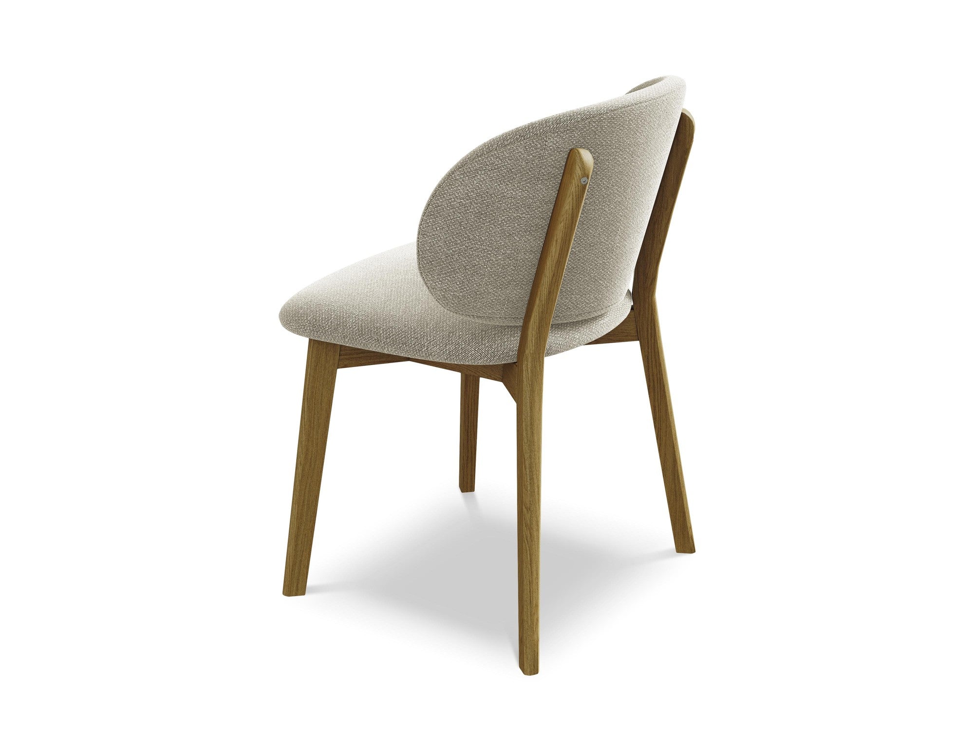Stoel PAHOA taupe boucle met beukenhouten basis