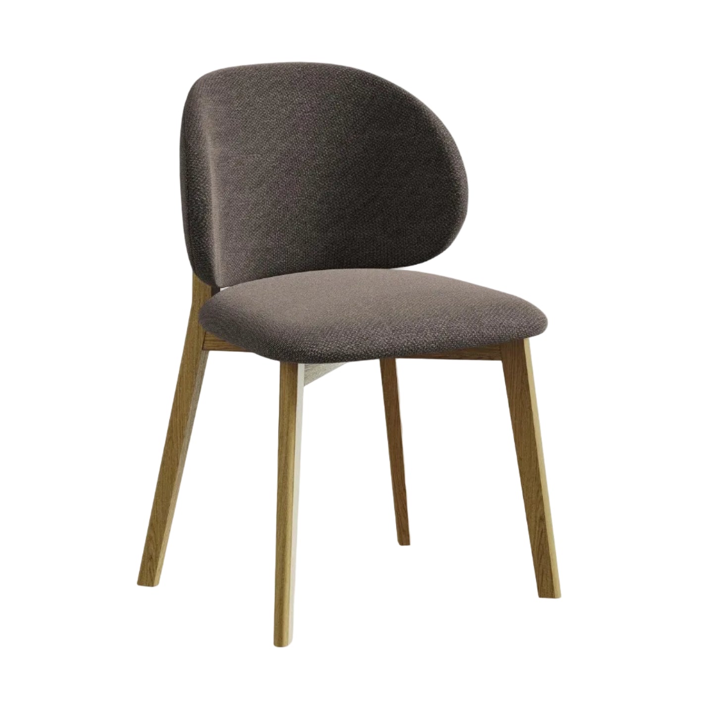 Stoel PAHOA chocolade boucle met beuken basis