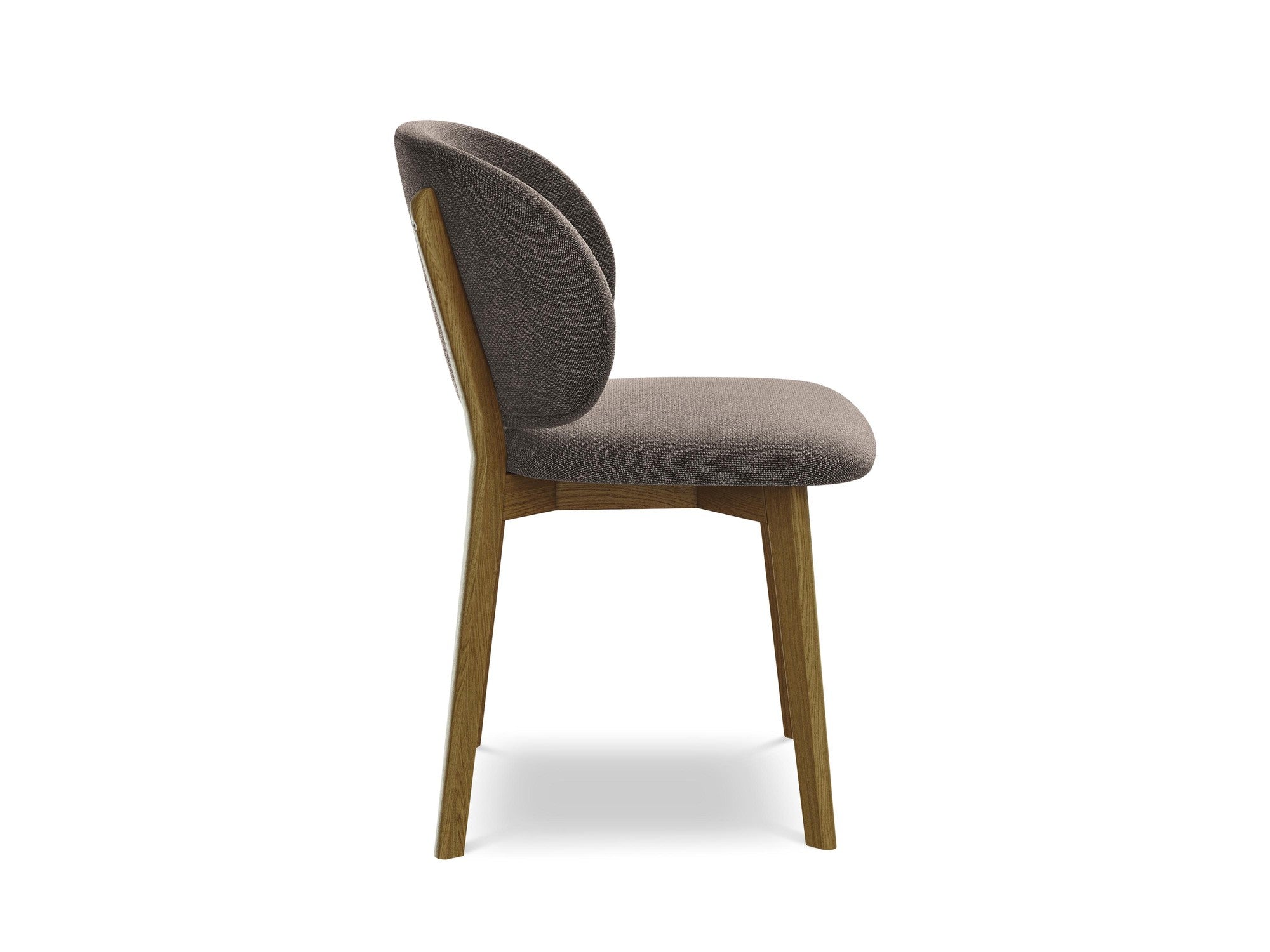 Stoel PAHOA chocolade boucle met beuken basis