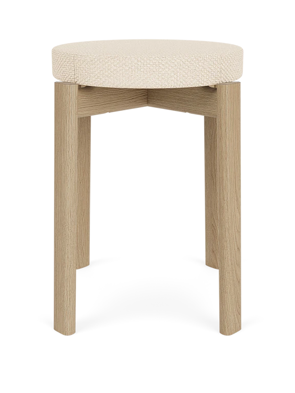 Krukje PASSAGE crème met eikenhouten basis