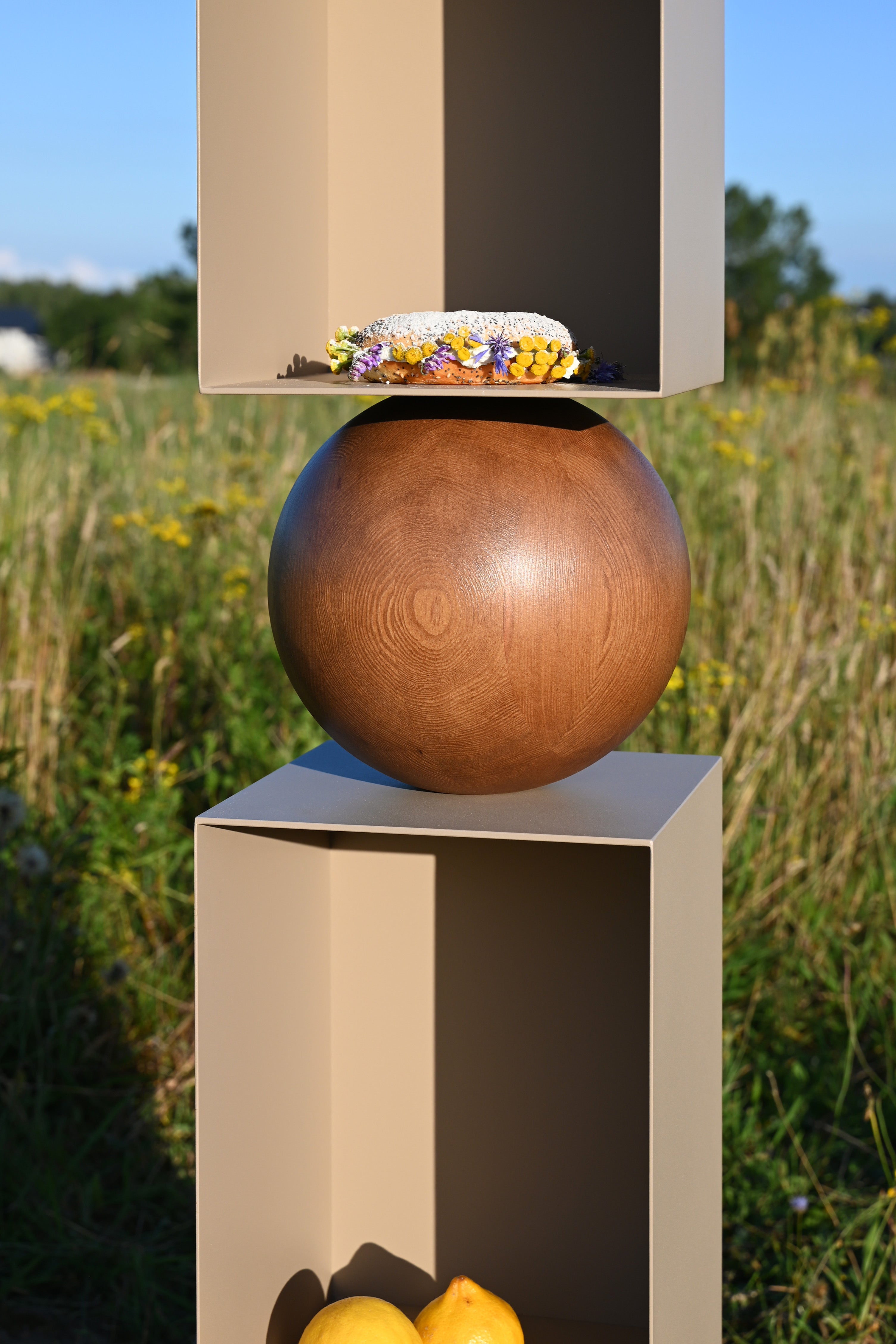 Pecan Long Rekeningkast van hout en staal