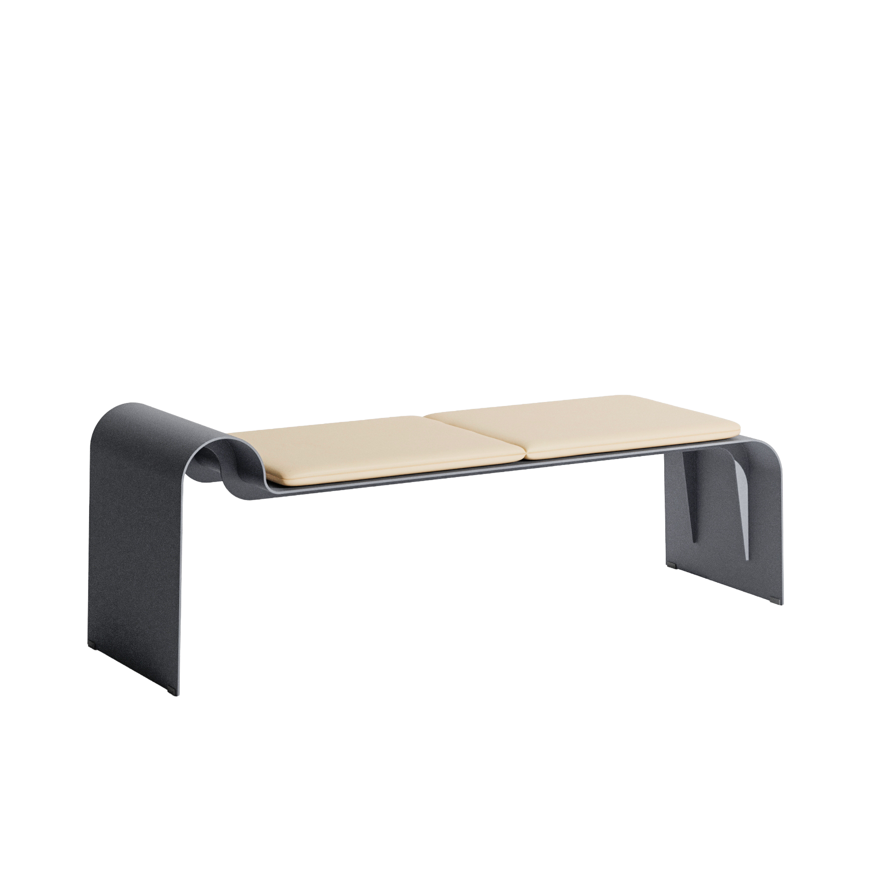 ECLIPSE bank in grijs met een beige kussen