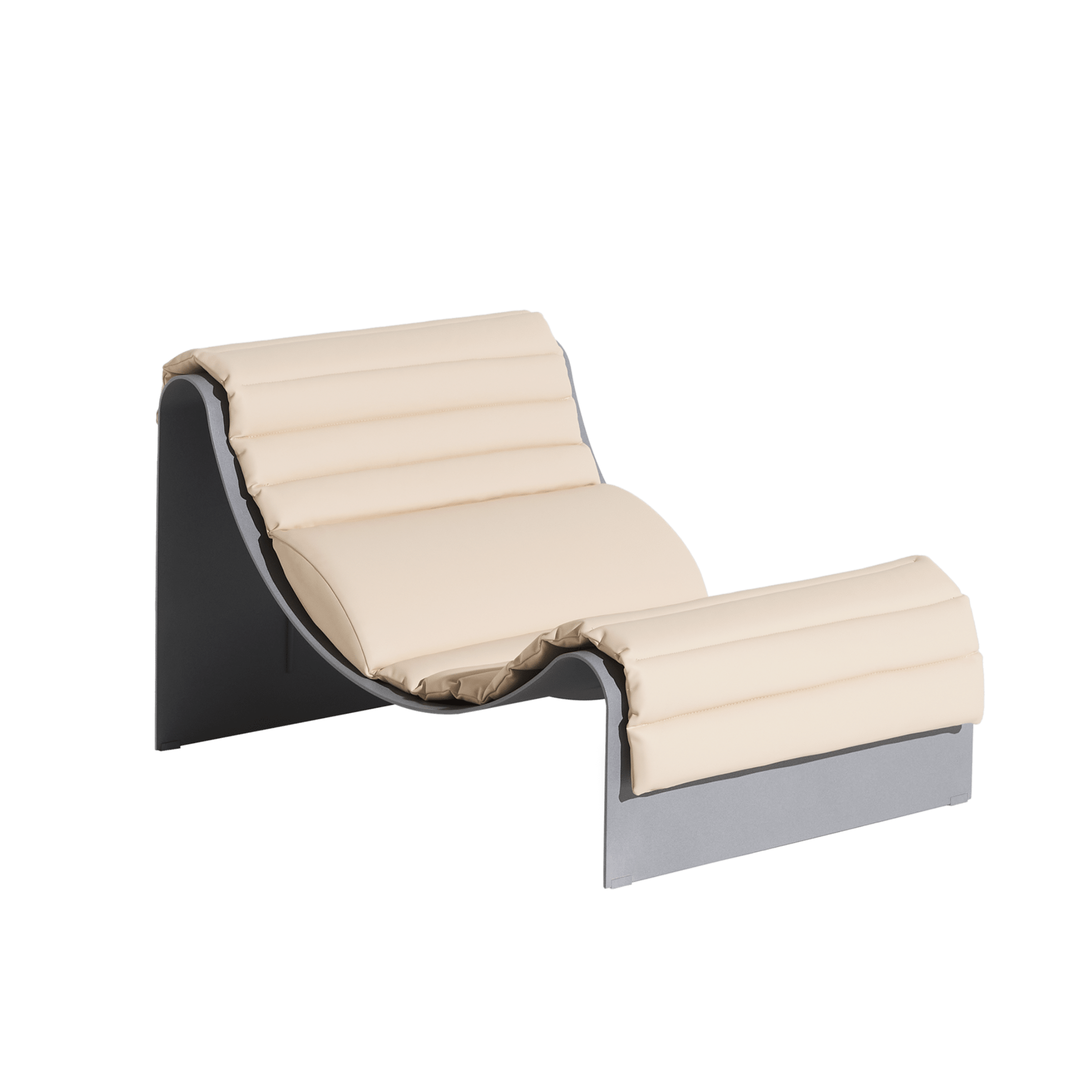 ECLIPSE ligstoel grijs met beige kussen