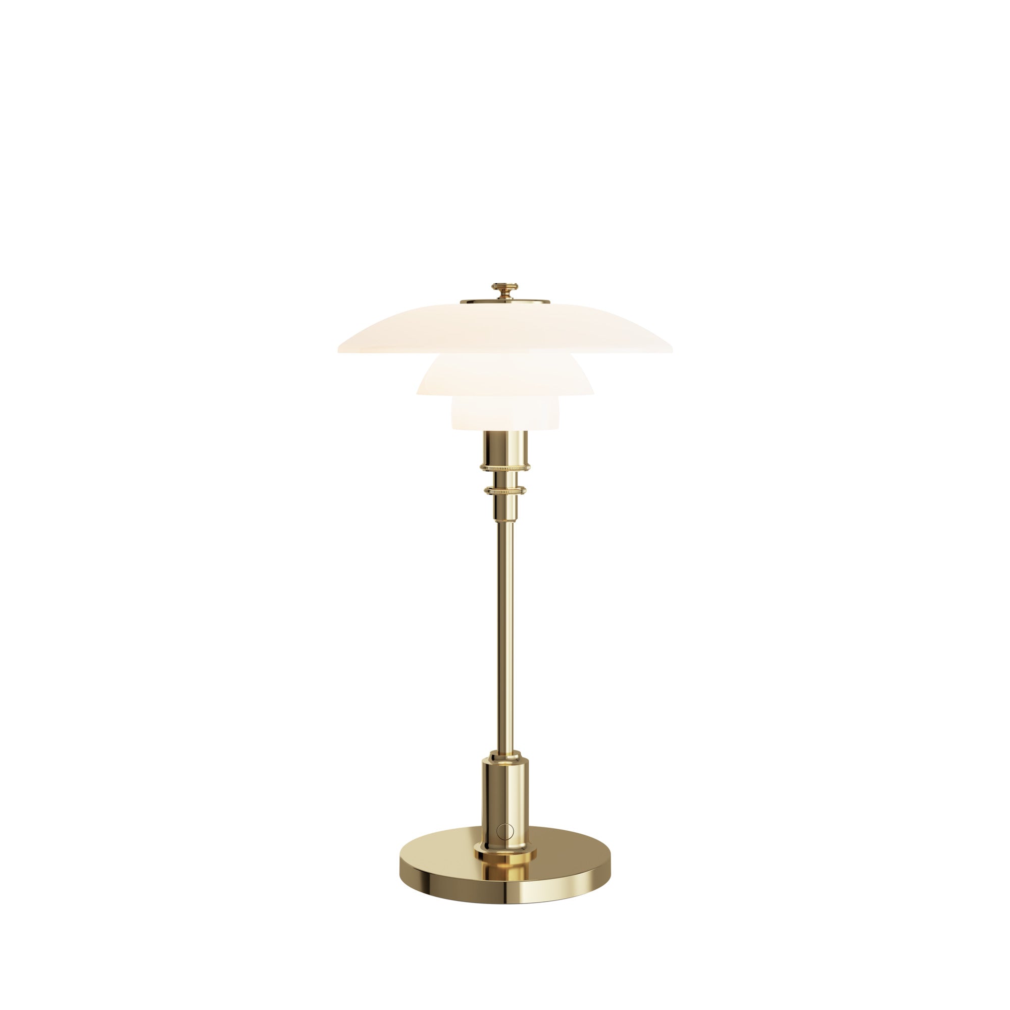 Portable lamp PH 2/1 white with brass base