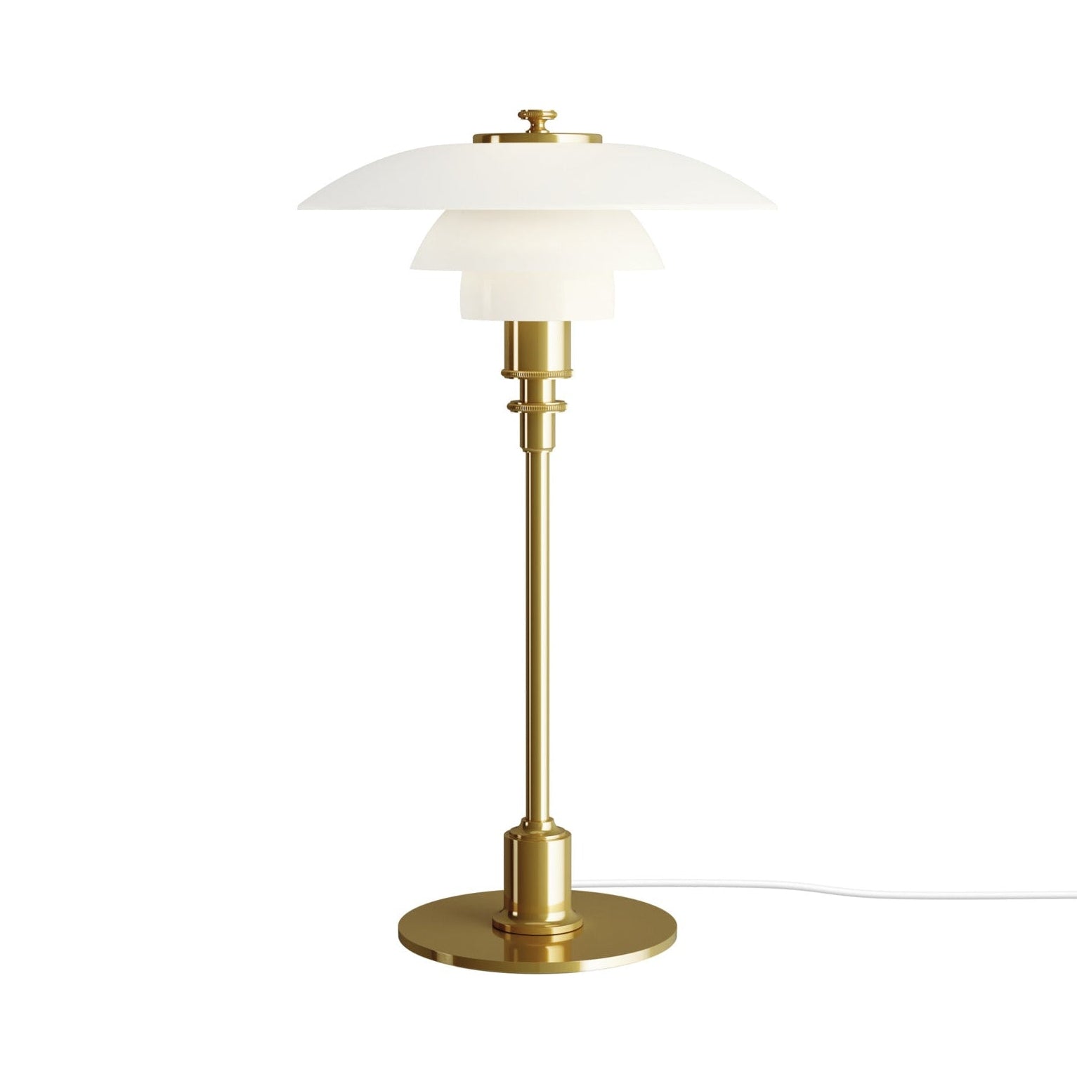 PH 2/1 table lamp white with brass base