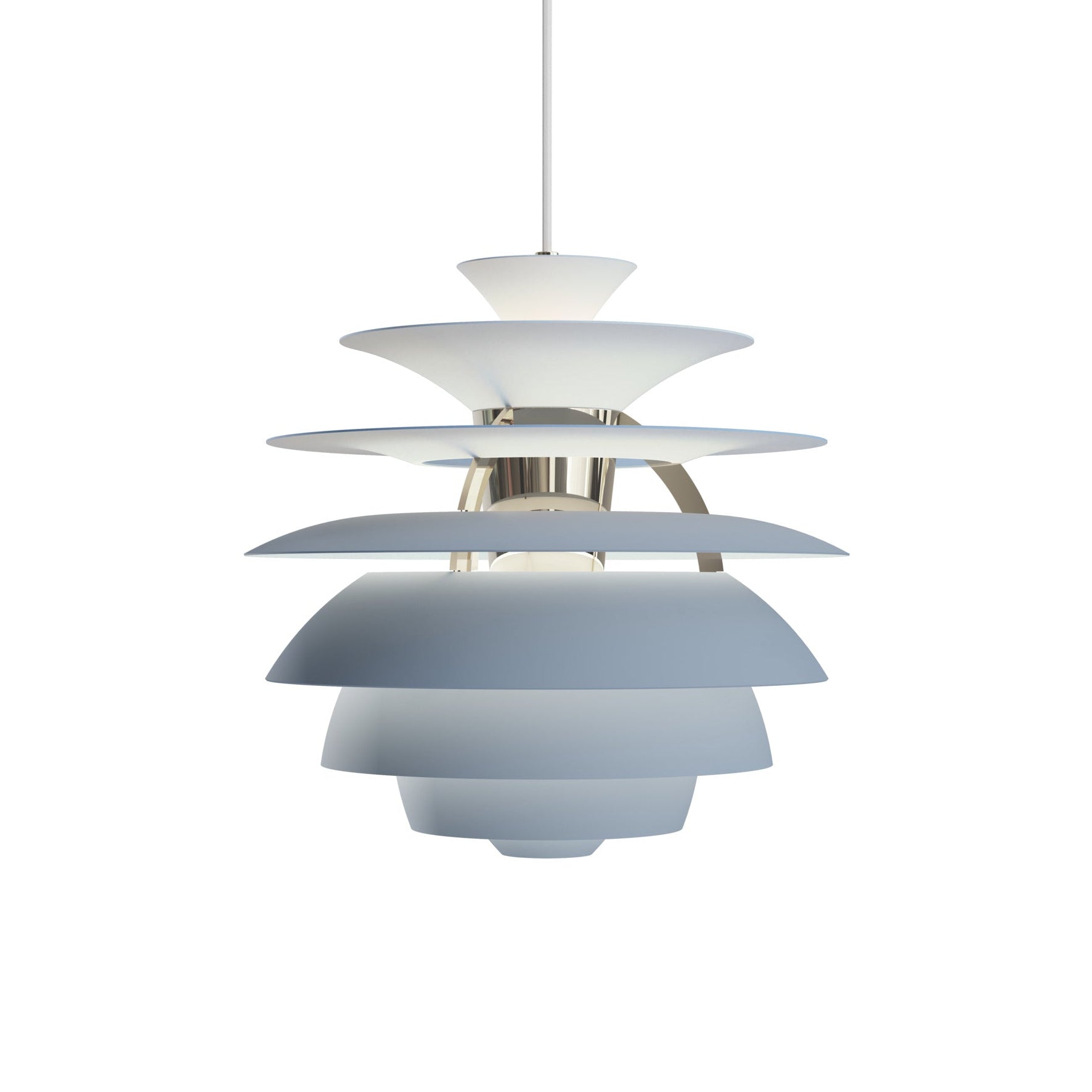 Hanglamp PH SNOWBALL vuilblauw met verchroomde afwerking