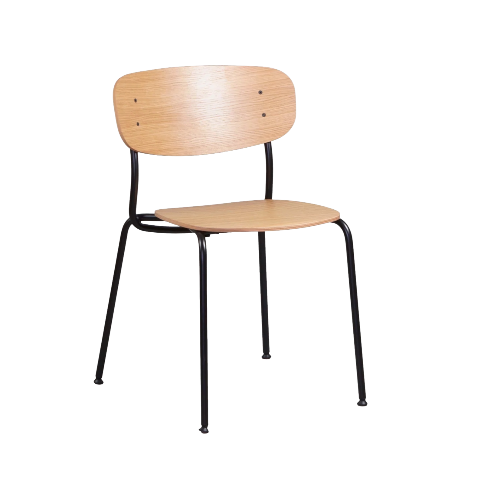 Stuhl SPLOT aus Eichenholz mit schwarzem Gestell