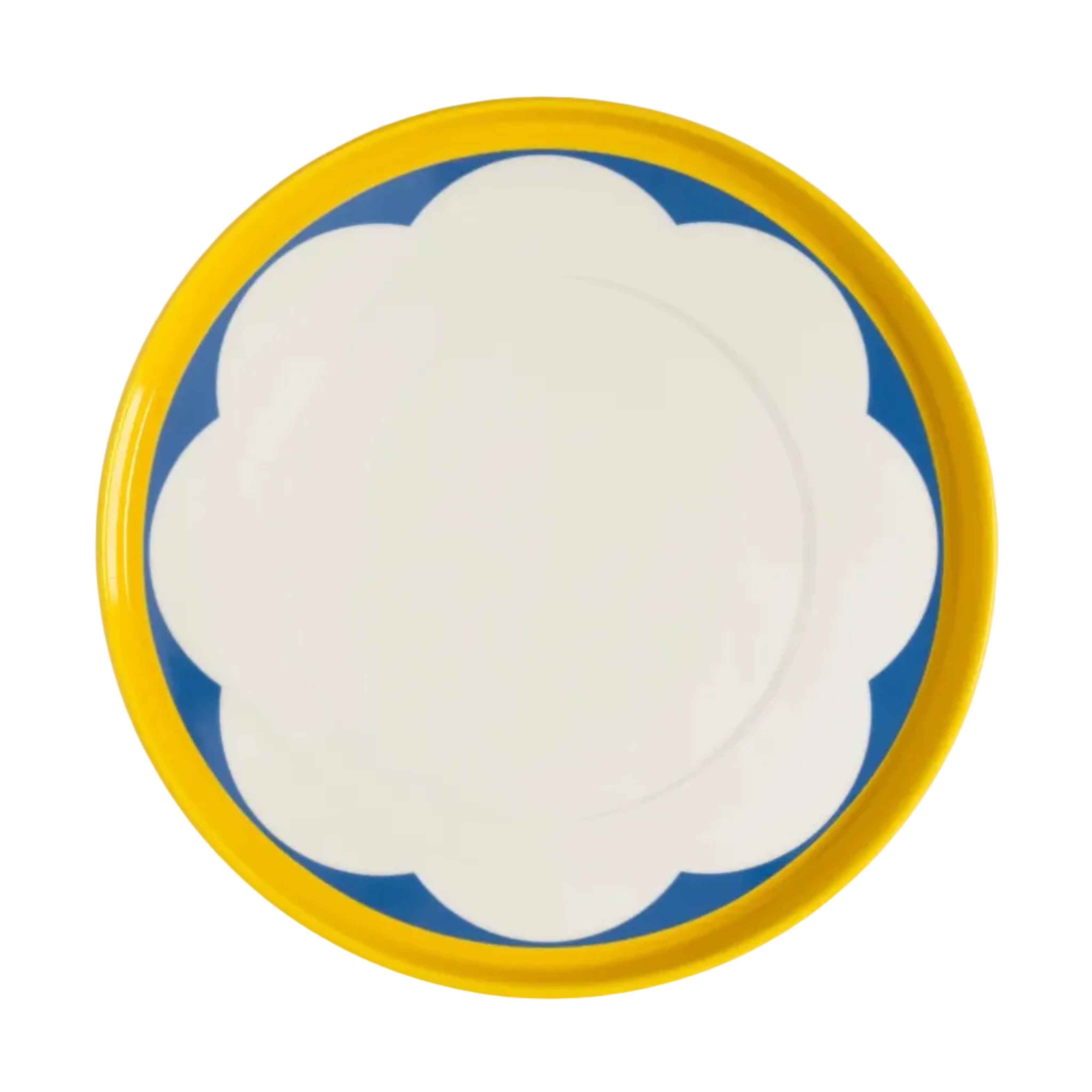 Dinerbord DAYDREAM ARCH wit met geel en blauw