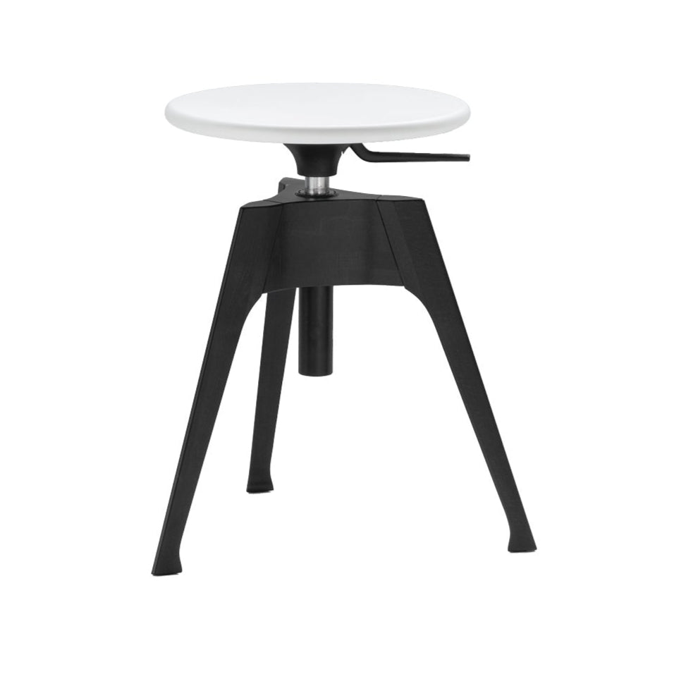 Tragbarer Stuhlatelier Weiß mit einer schwarzen Basis