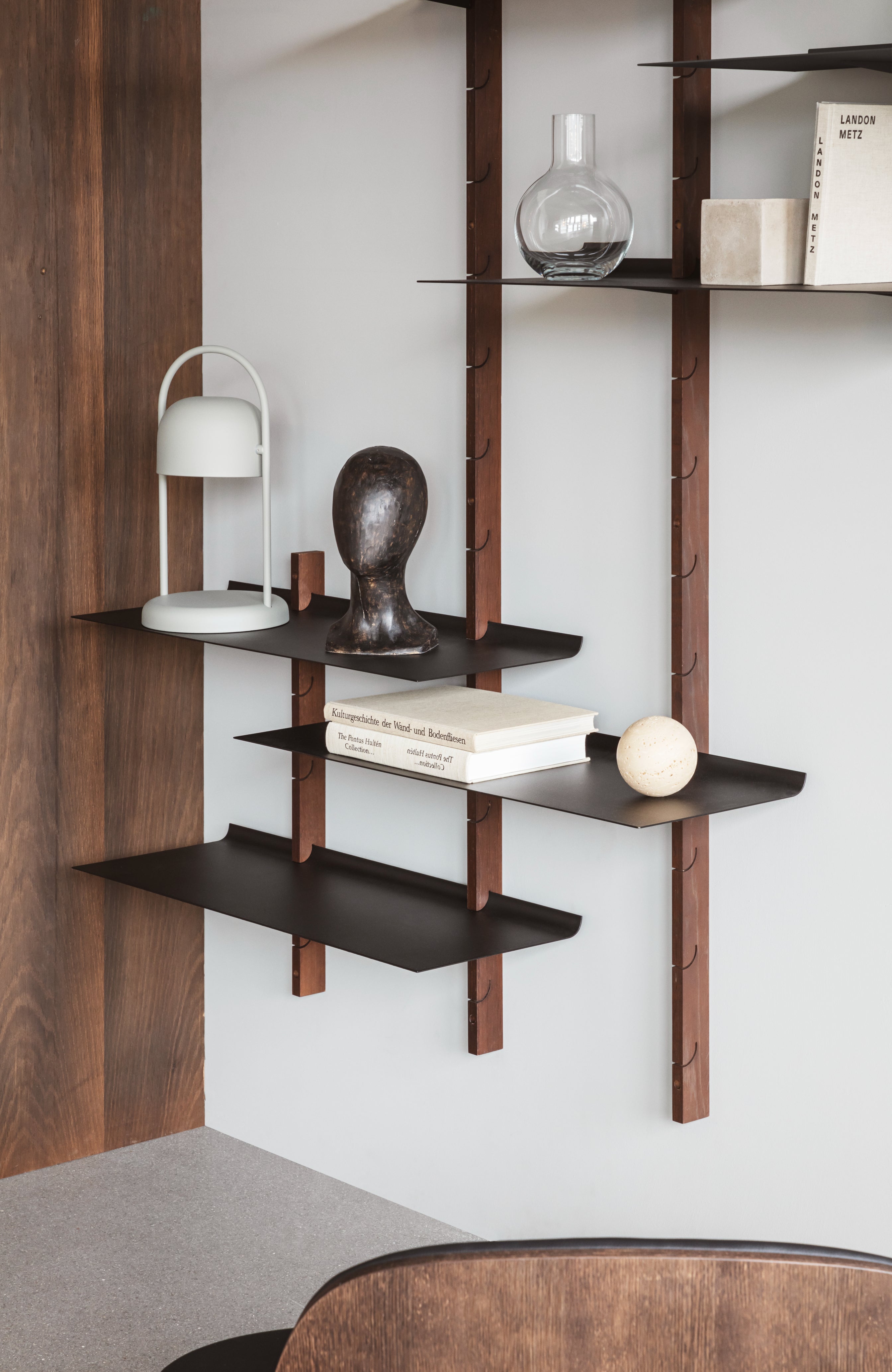 SMILE black wall shelf set