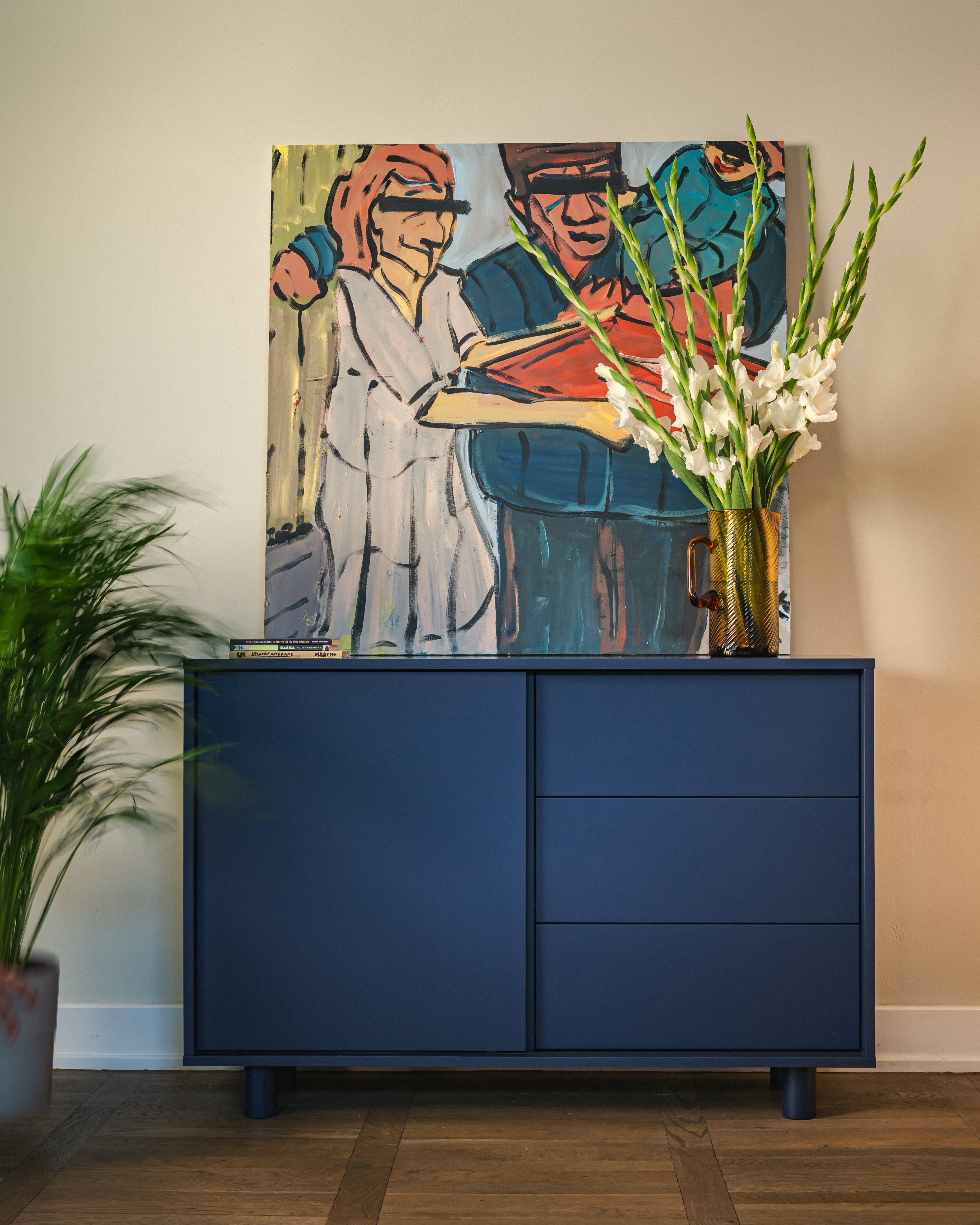 PAC cobalt blue chest of drawers