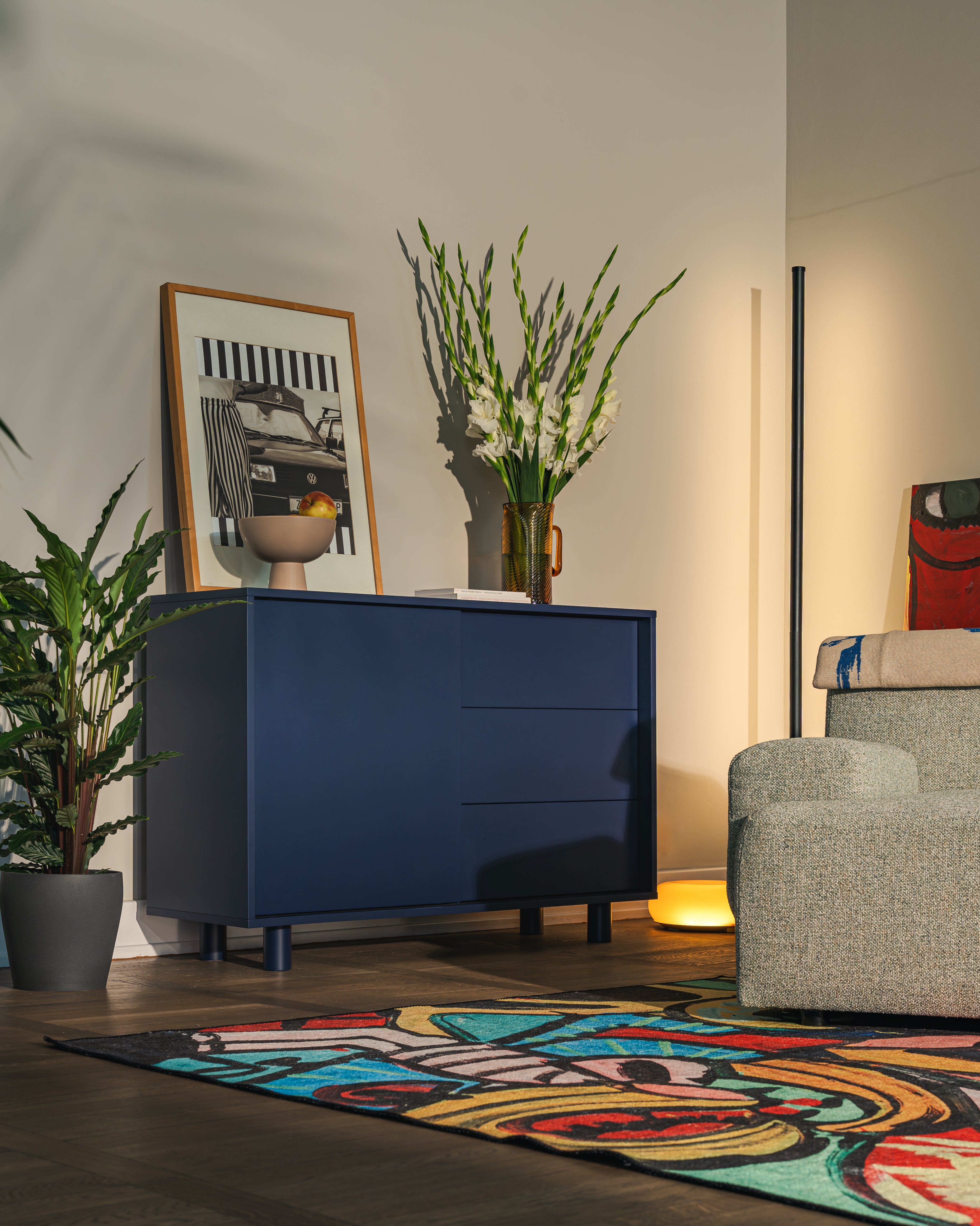 PAC cobalt blue chest of drawers