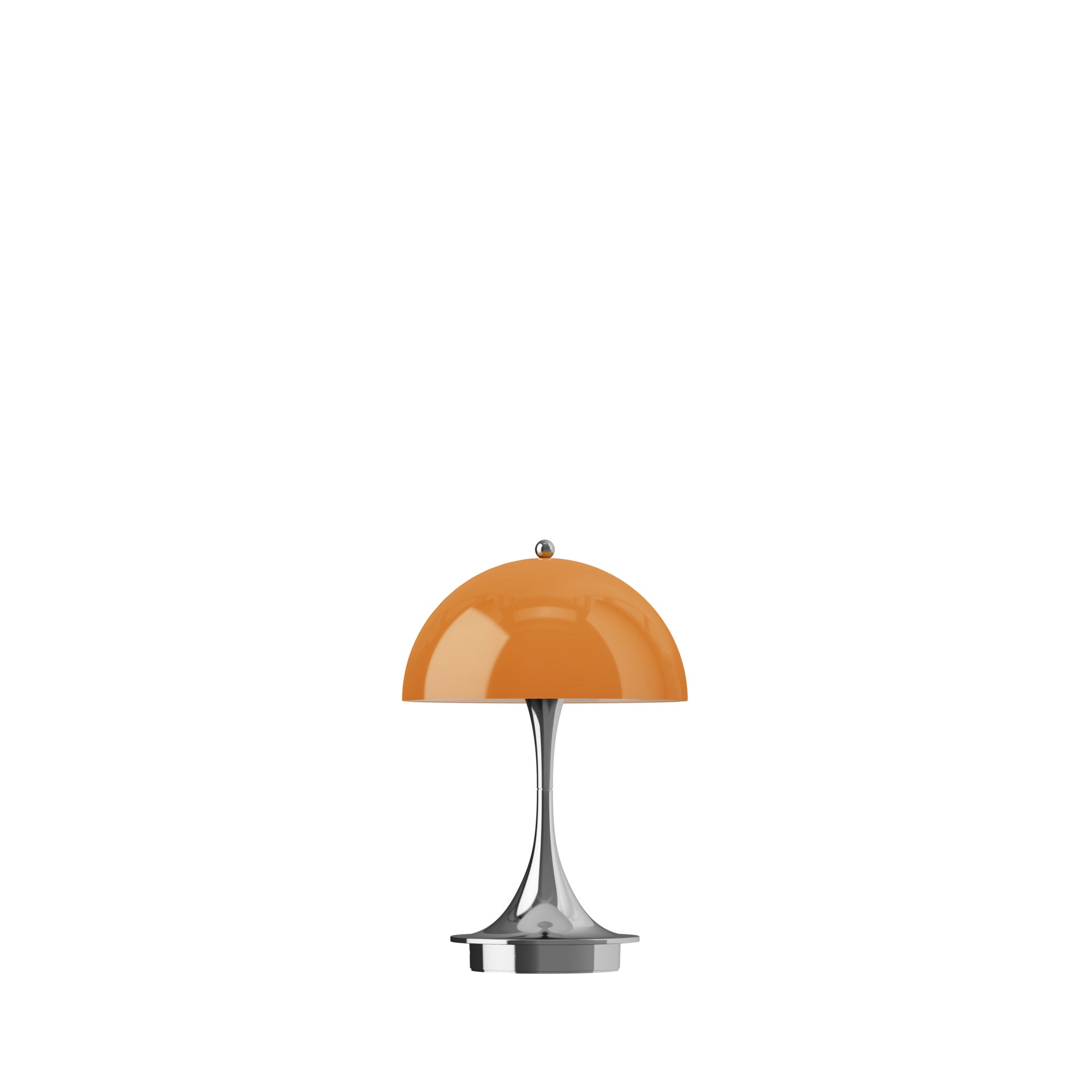 Draagbare lamp PANTHELLA 160 oranje met verchroomde voet