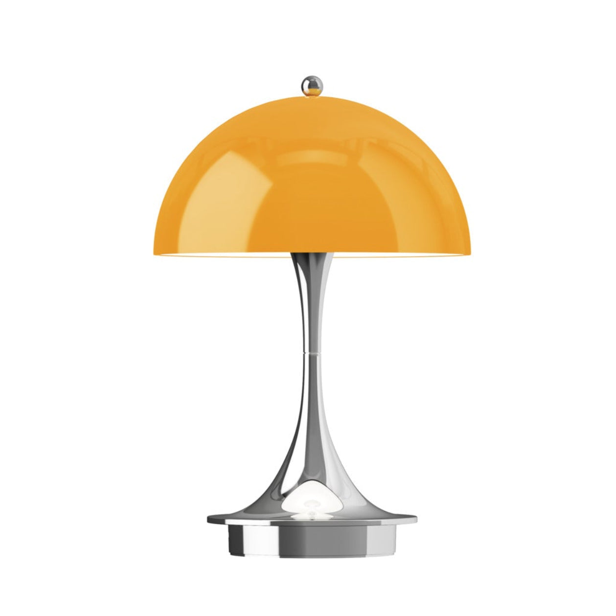 Draagbare lamp PANTHELLA 160 oranje met verchroomde voet