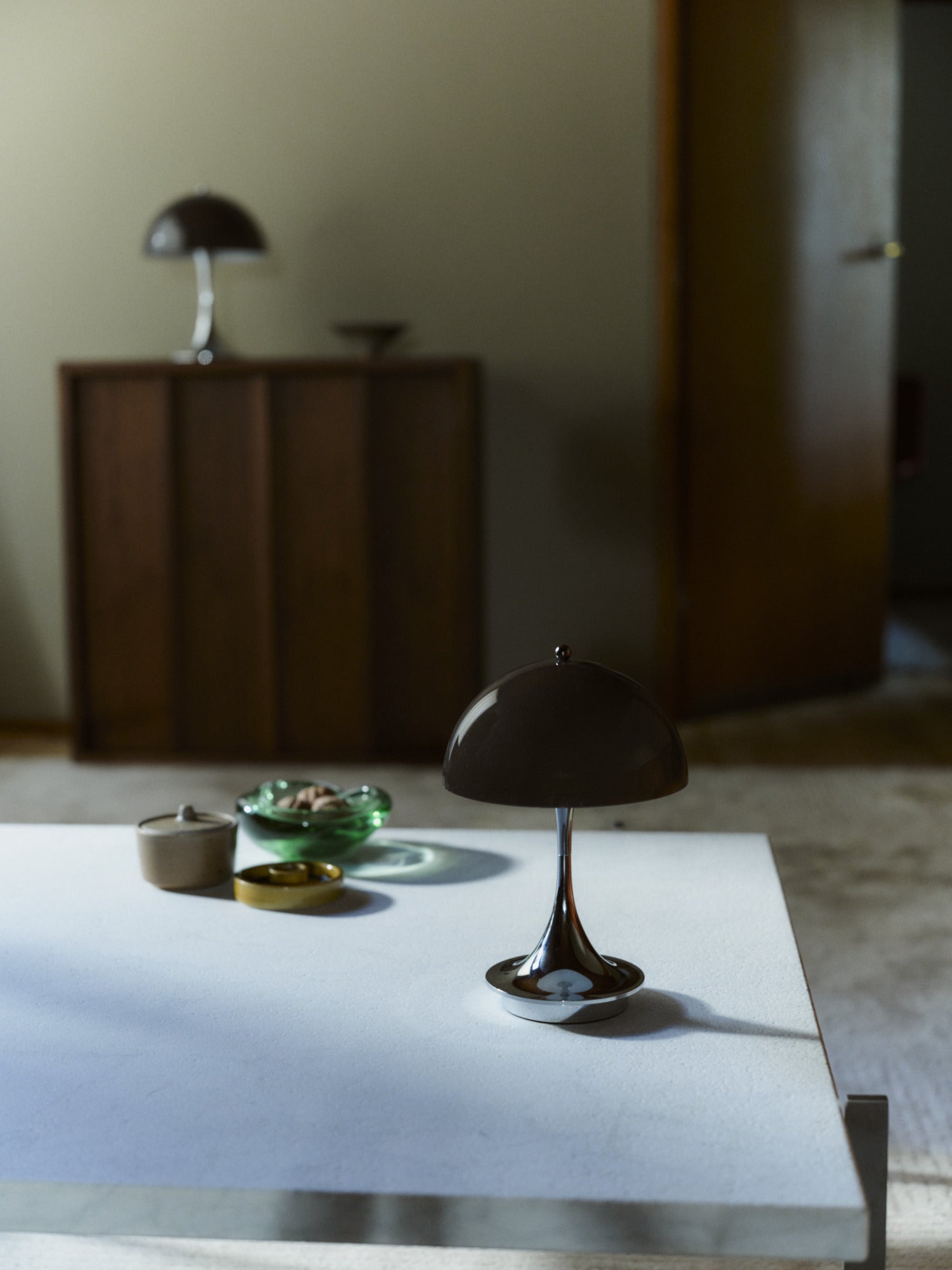 Portable Lamp PANTHELLA 160 brown with chrome base