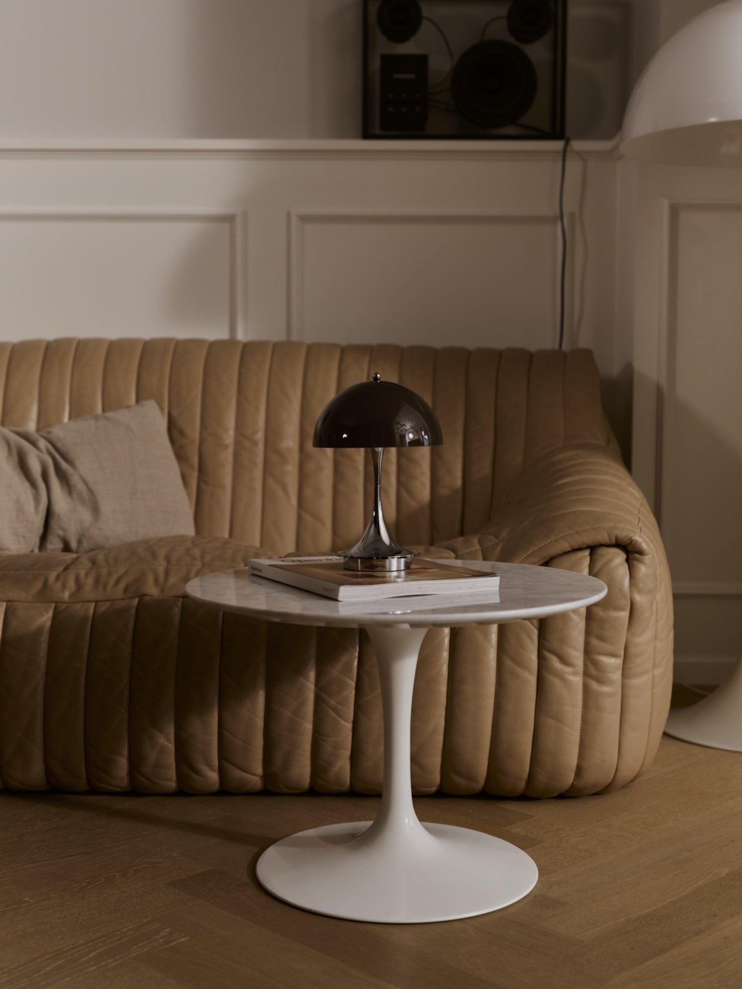 Portable Lamp PANTHELLA 160 brown with chrome base