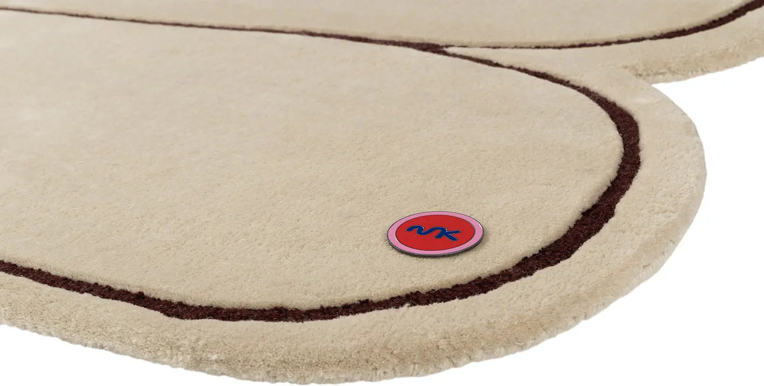 Teppich PARIS beige mit marineblauen und braunen Akzenten