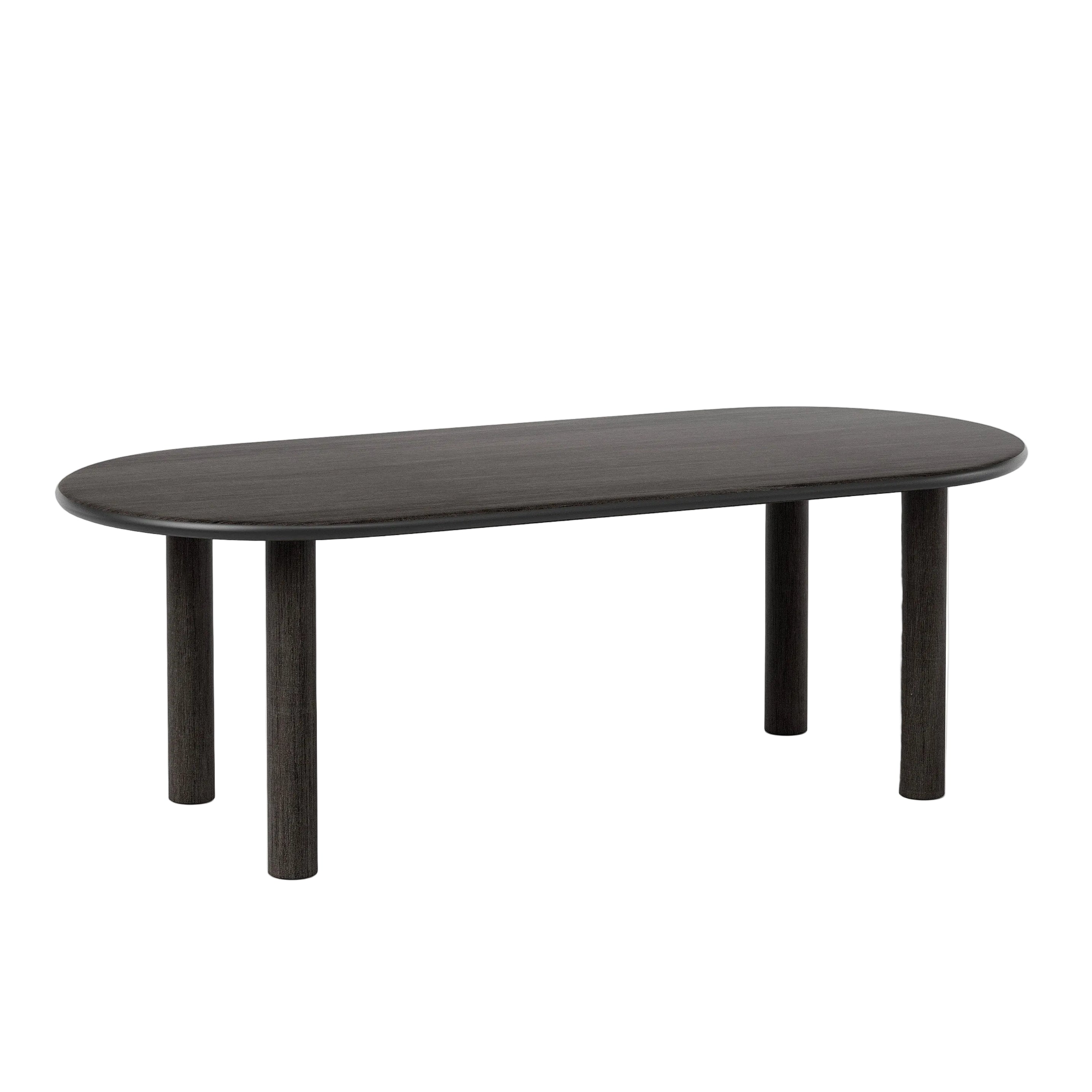 Ovale tafel PAUL zwart essenhout