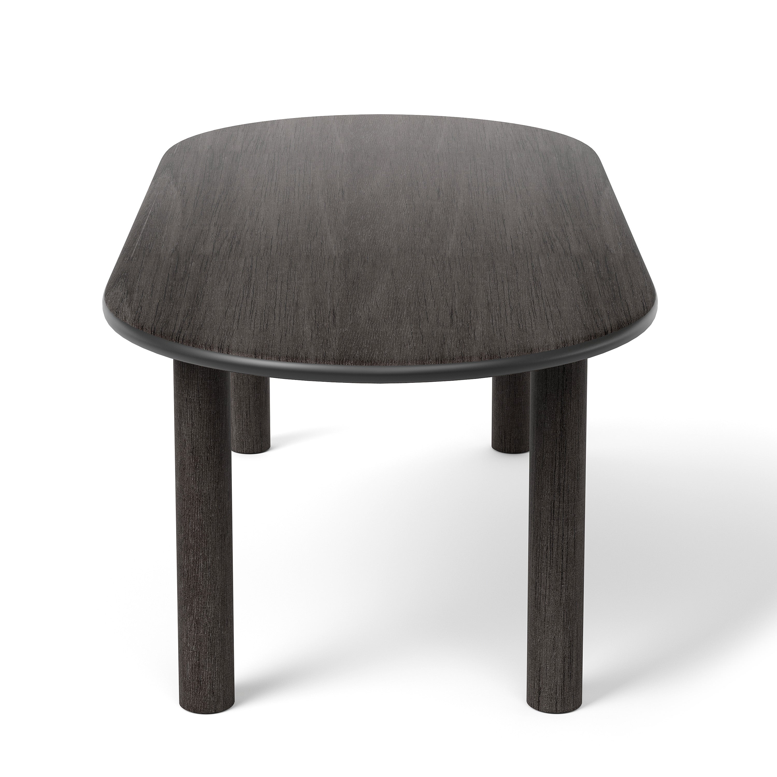 Ovale tafel PAUL zwart essenhout