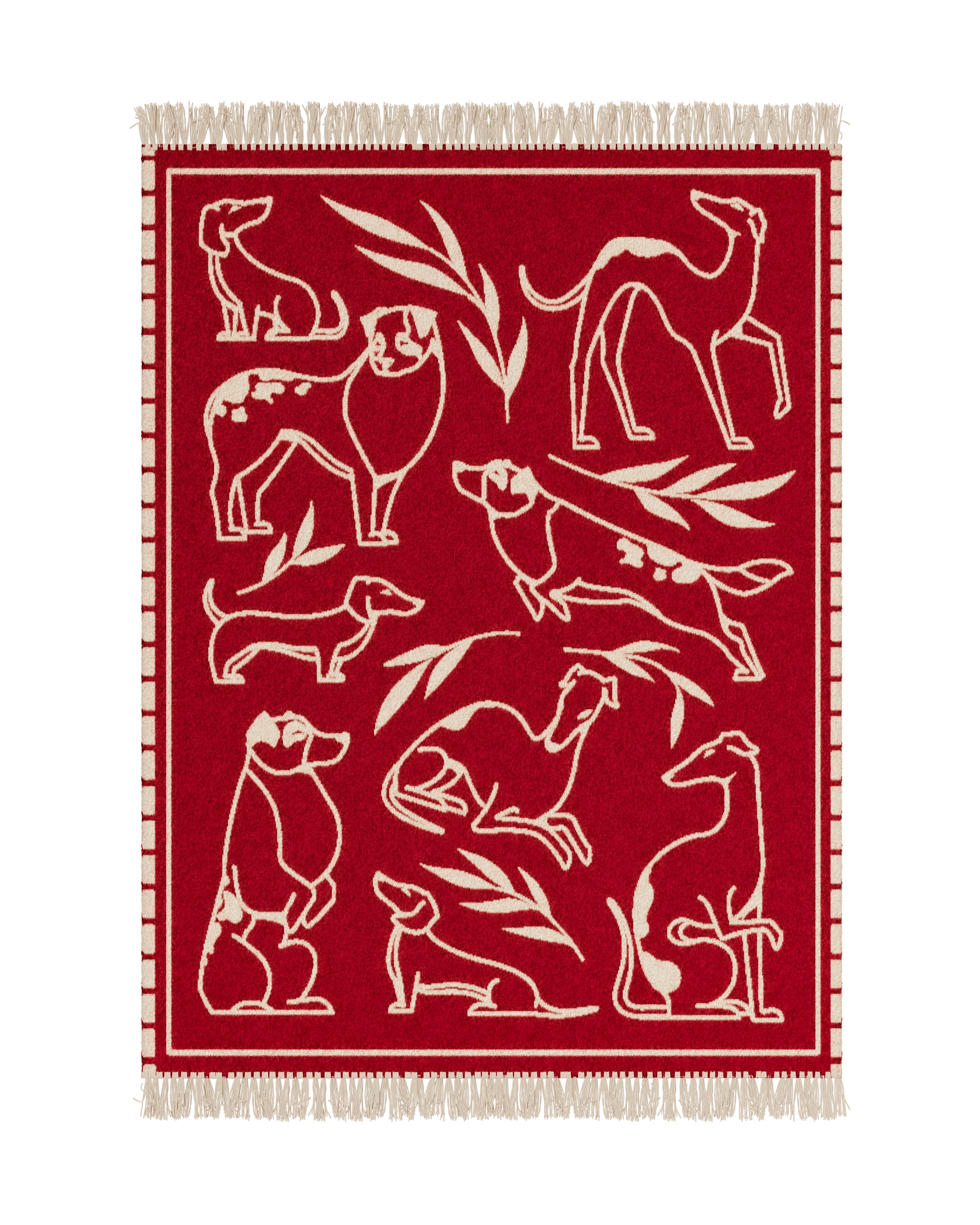 Koc PAWFECT zandbeige en bordeauxrood