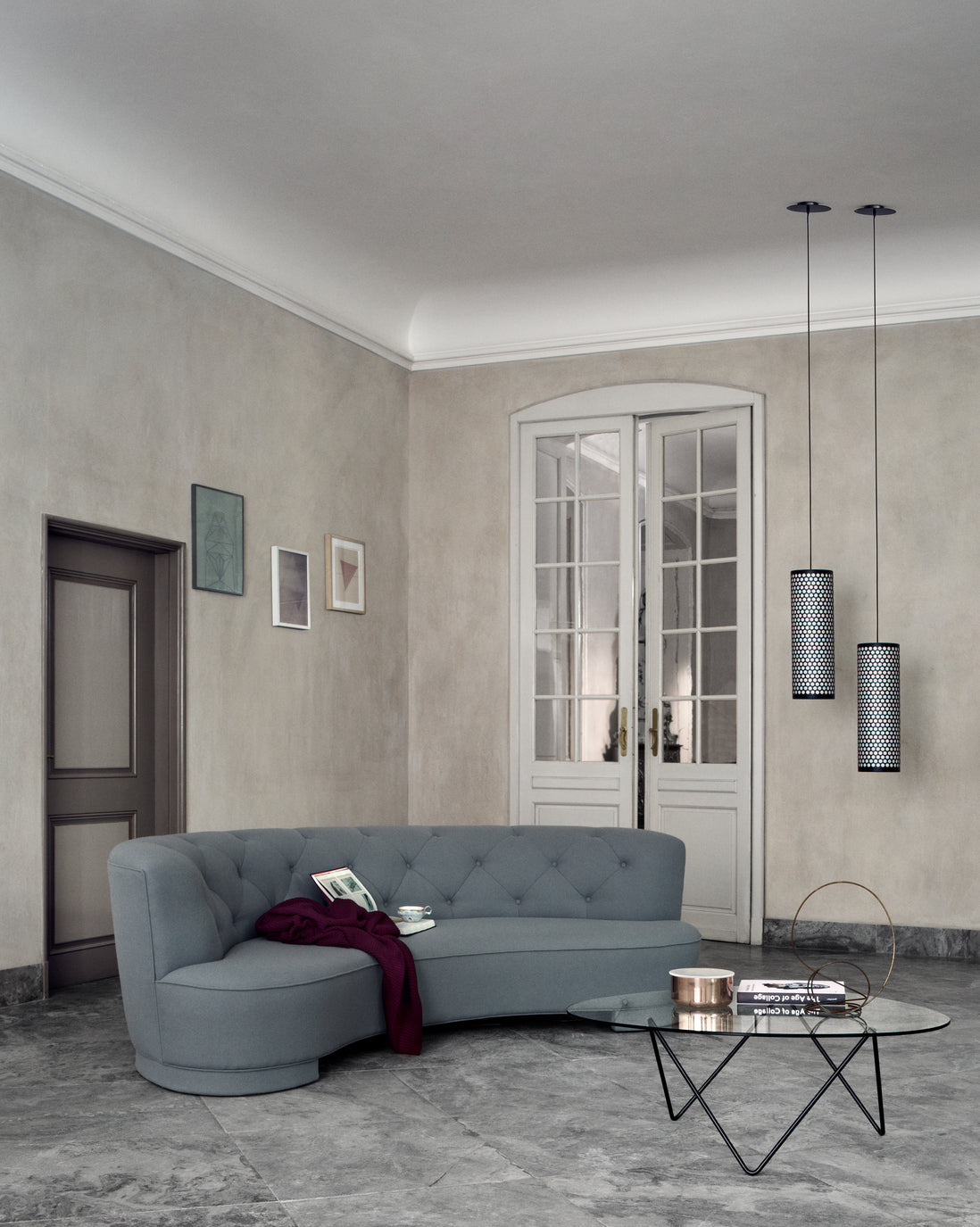 Koffietafel PEDRERA glas met verchroomde basis