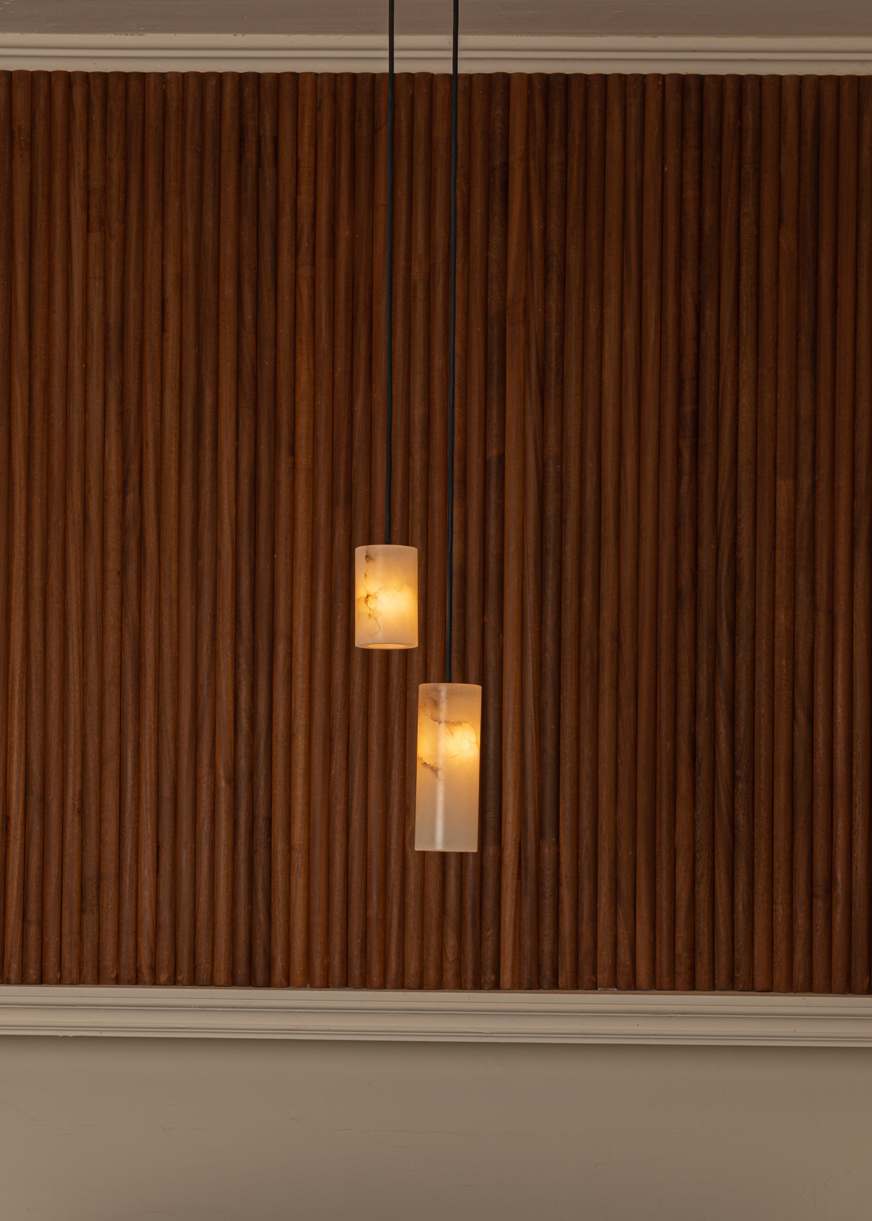 Hanging Lamp MANIKO PIPO DOUBLE White Alabaster