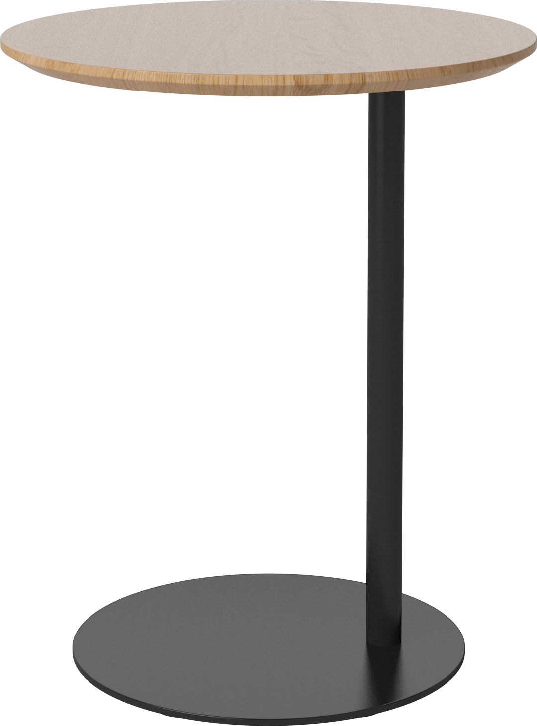 Bijzettafel PILLAR eikenhout met zwarte basis