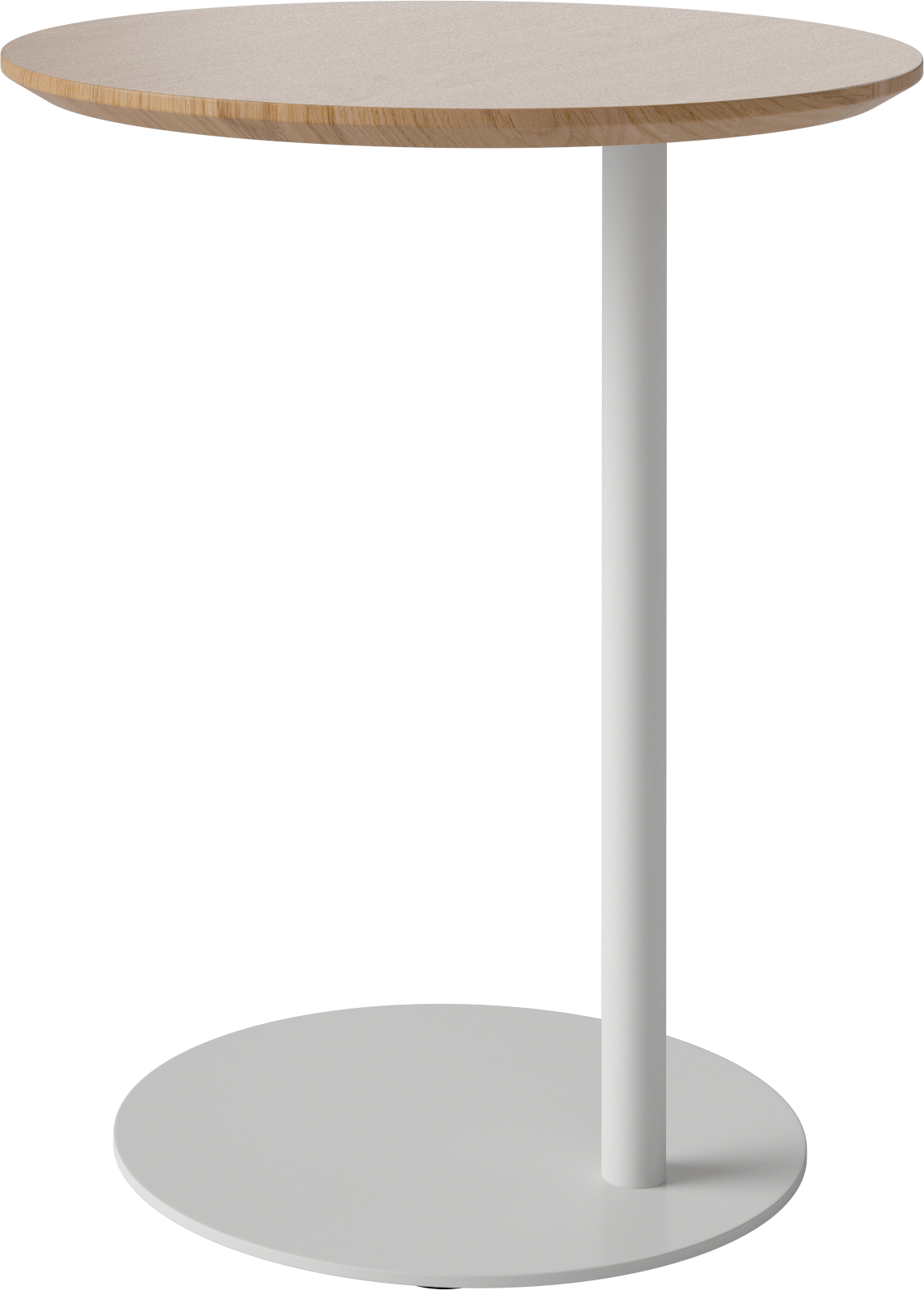 Säule Seitentisch Eiche Holz mit einer grauen Basis