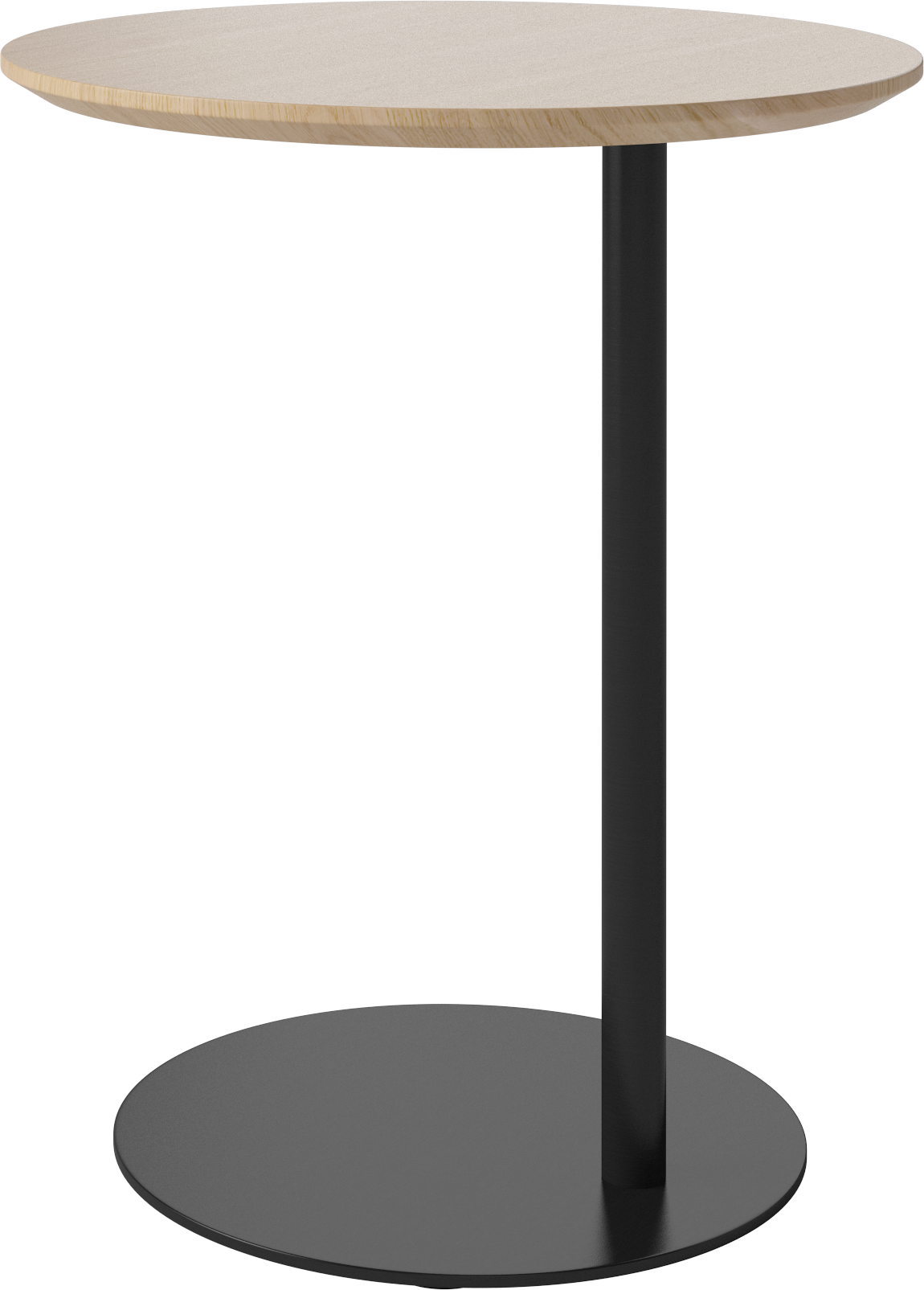 Bijzettafel PILLAR gebleekt eikenhout met zwarte basis