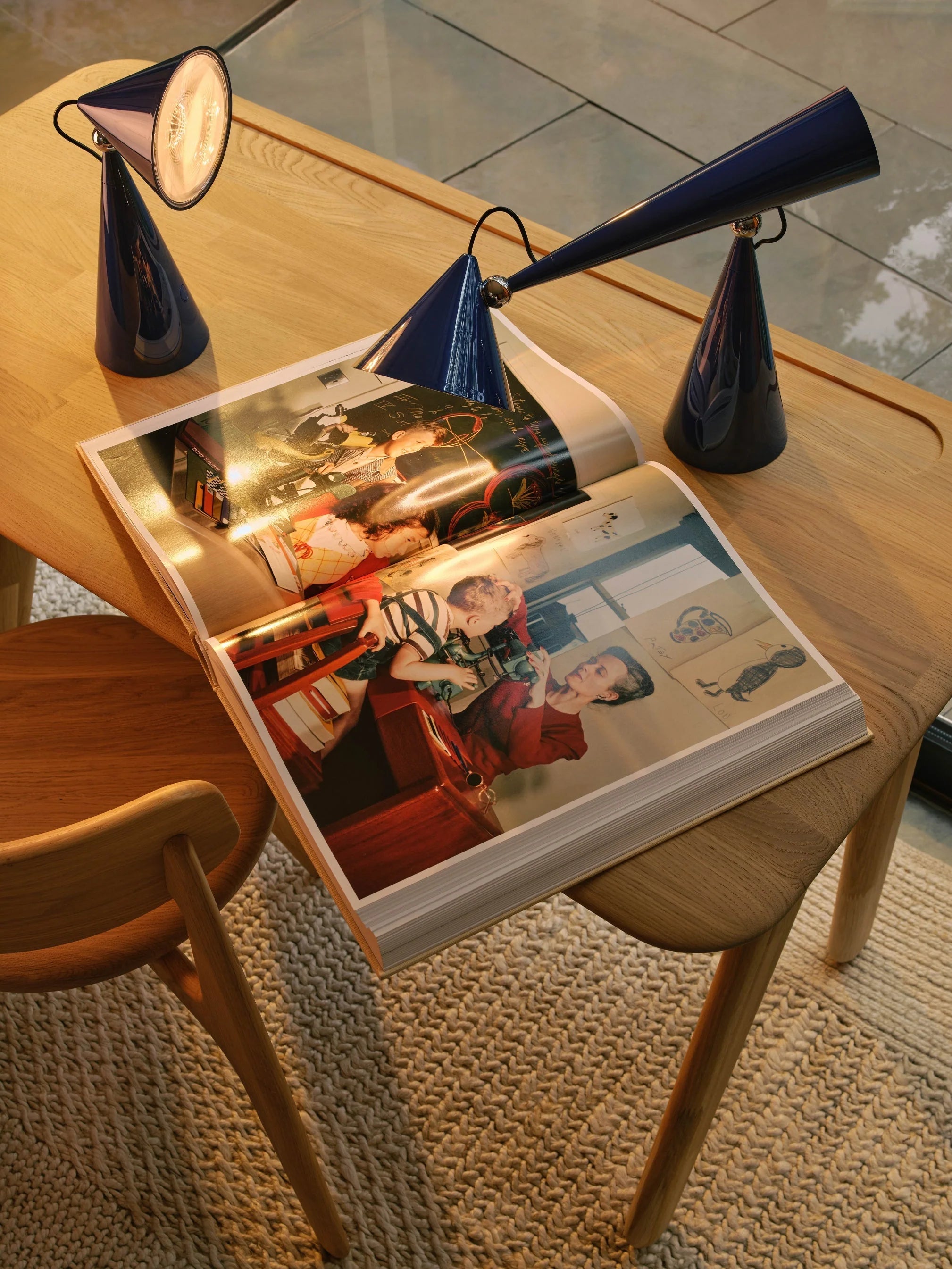 Portable table lamp POSE gray