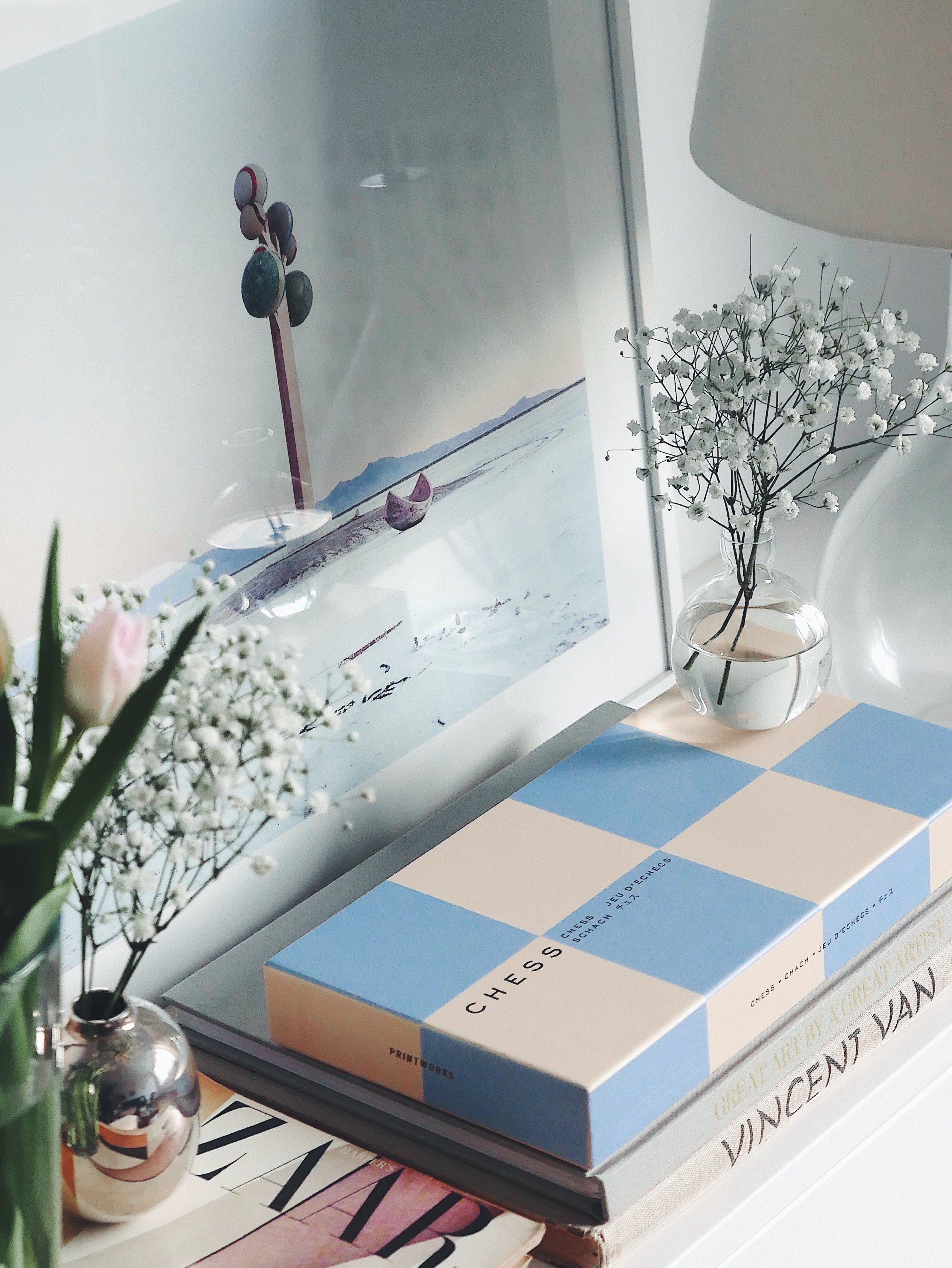 Speelset voor schaken PLAY CHESS blauw met wit