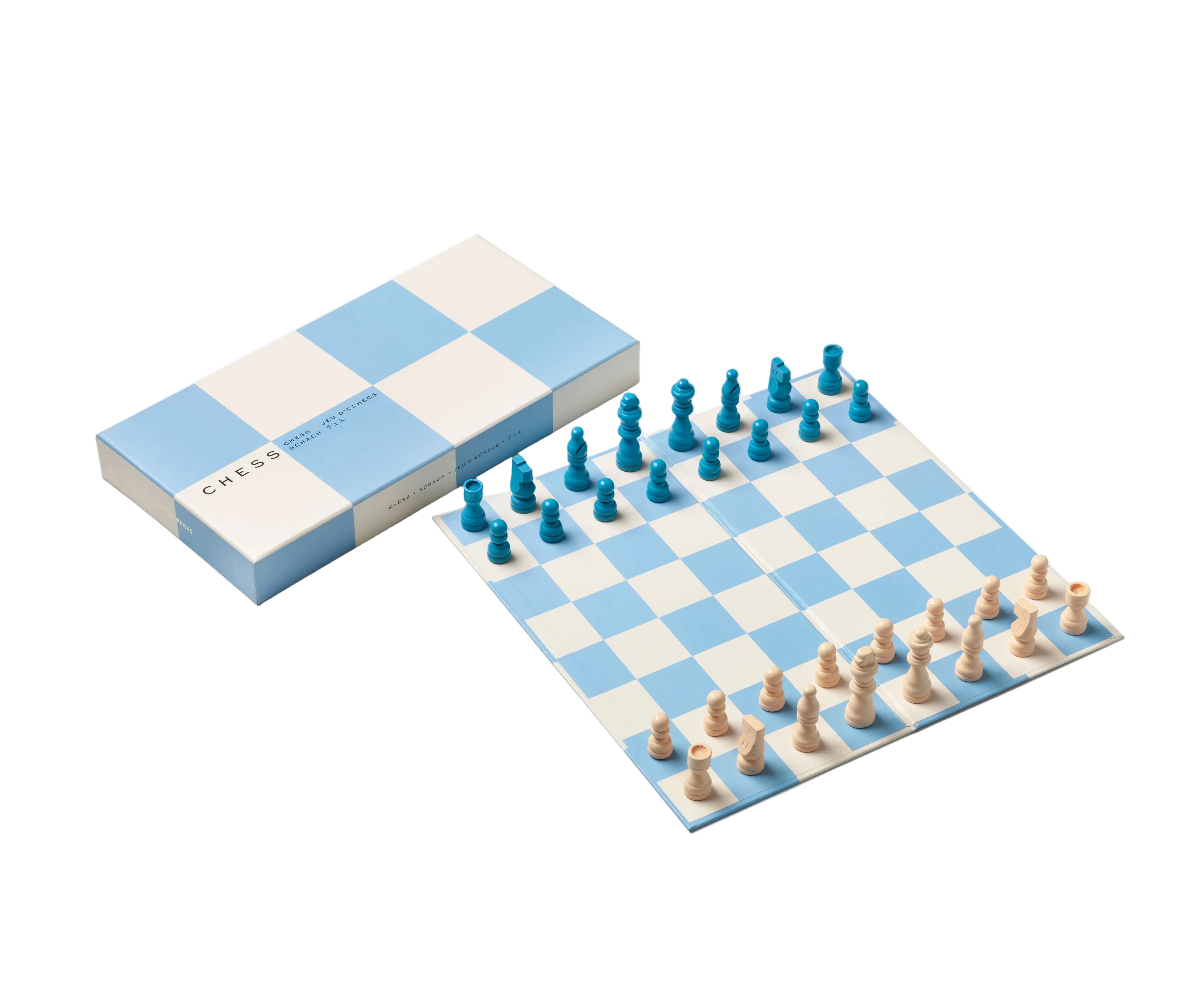 Speelset voor schaken PLAY CHESS blauw met wit
