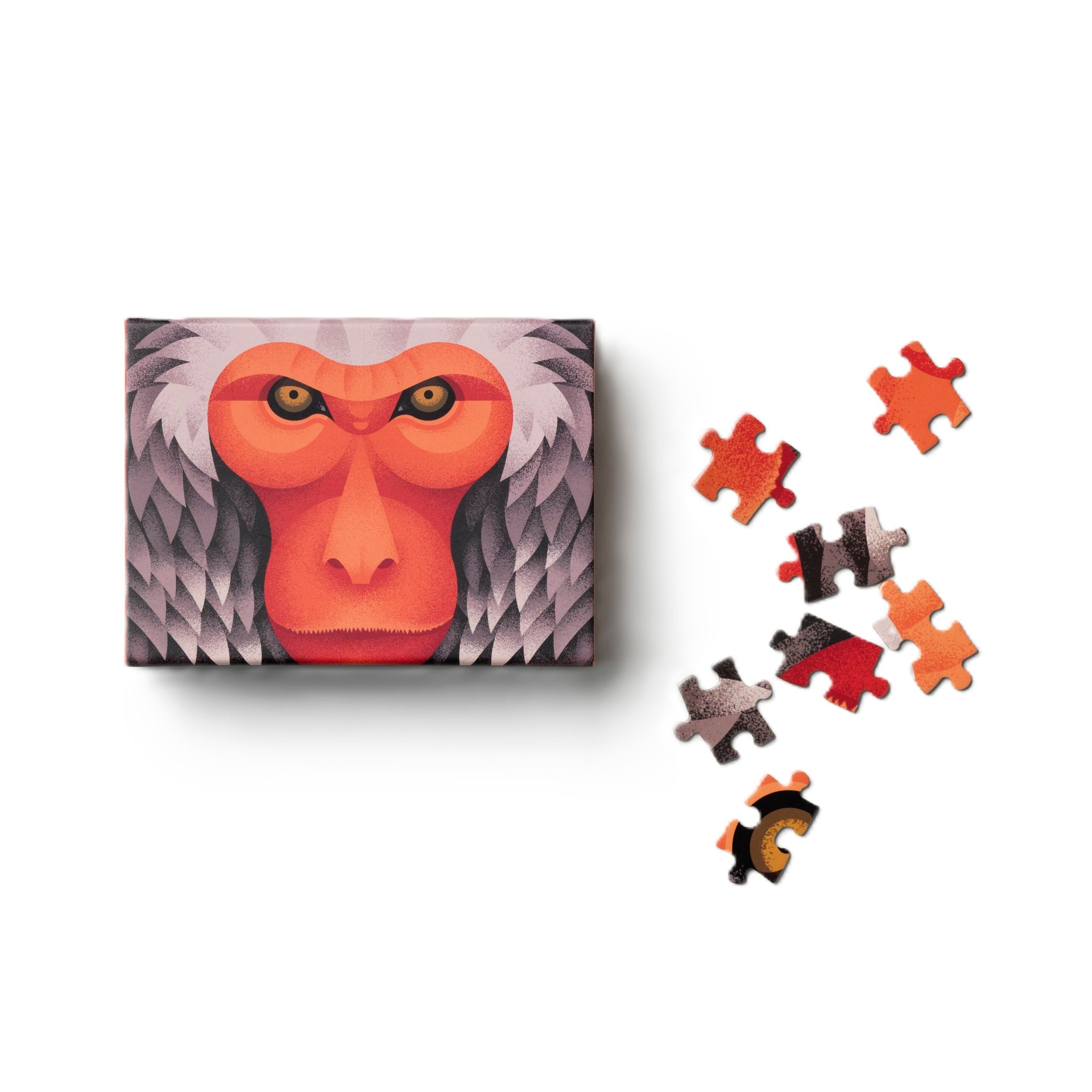 Puzzle JAPANESE MACAQUE orange with gray