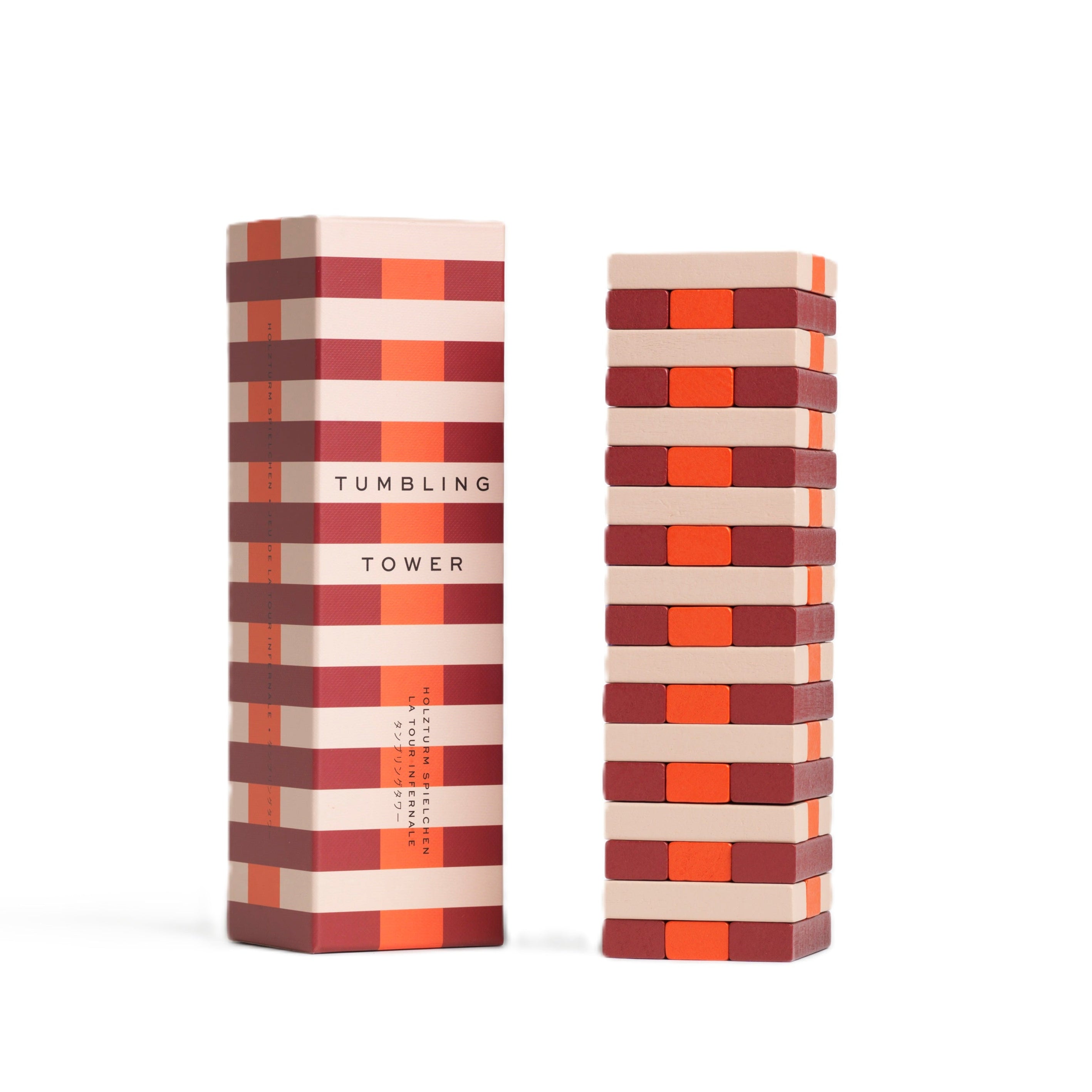 Gra strategische yenga TUMBLING TOWER beige met rood