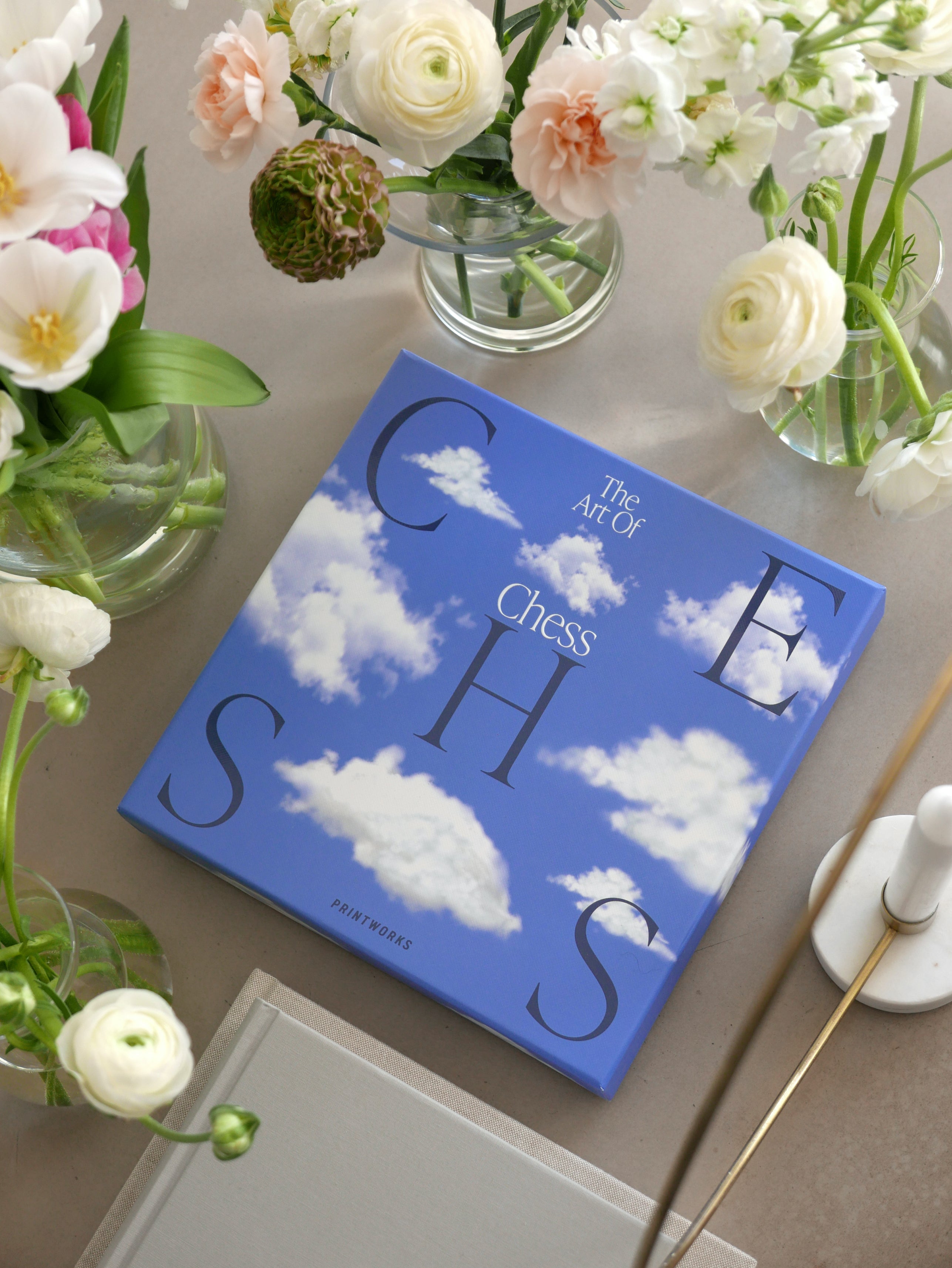 Schachspiel-Set CHESS CLOUDS blau-weiß