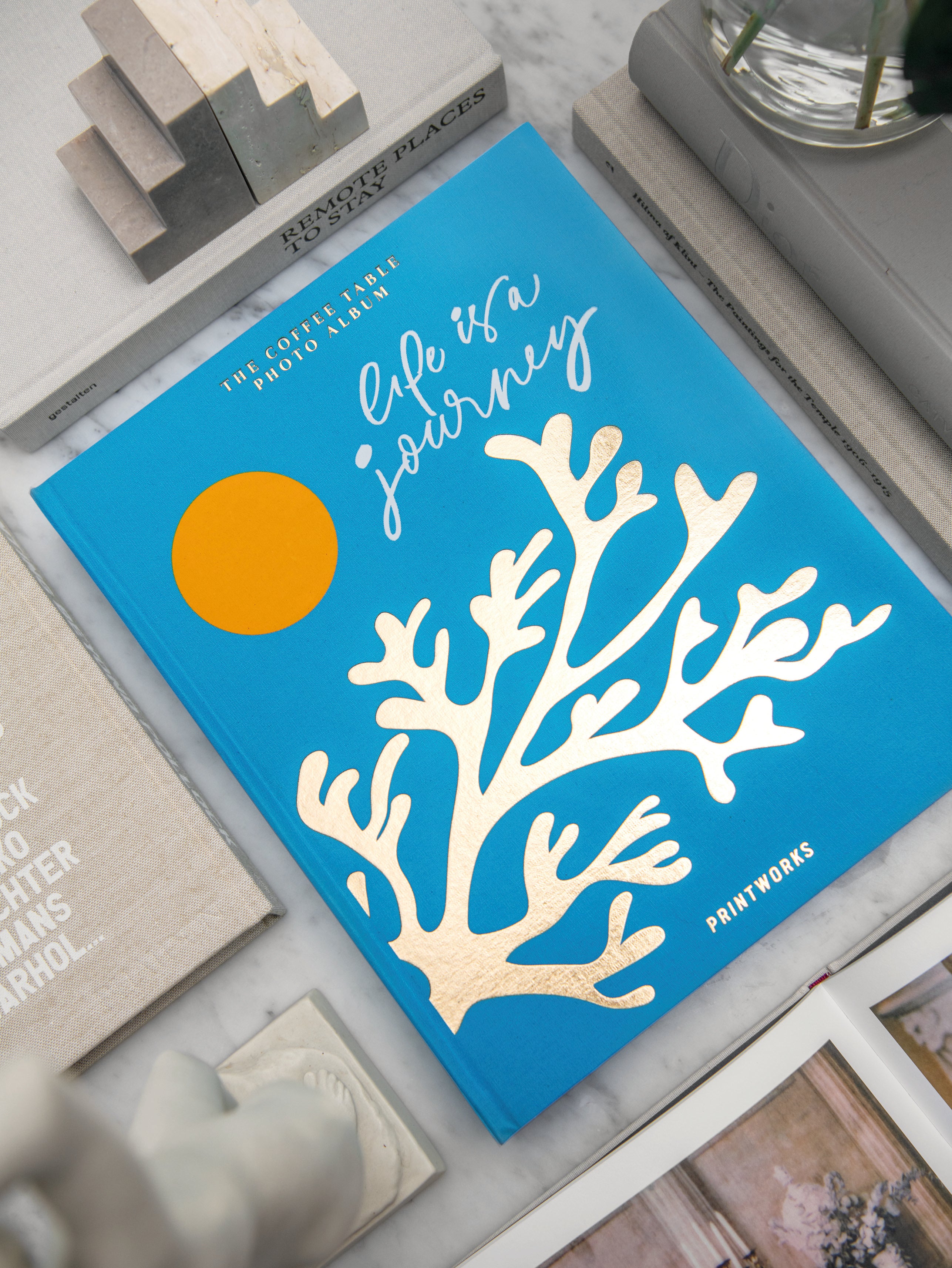 Photo Album LIFE IS A JOURNEY turquoise with gold